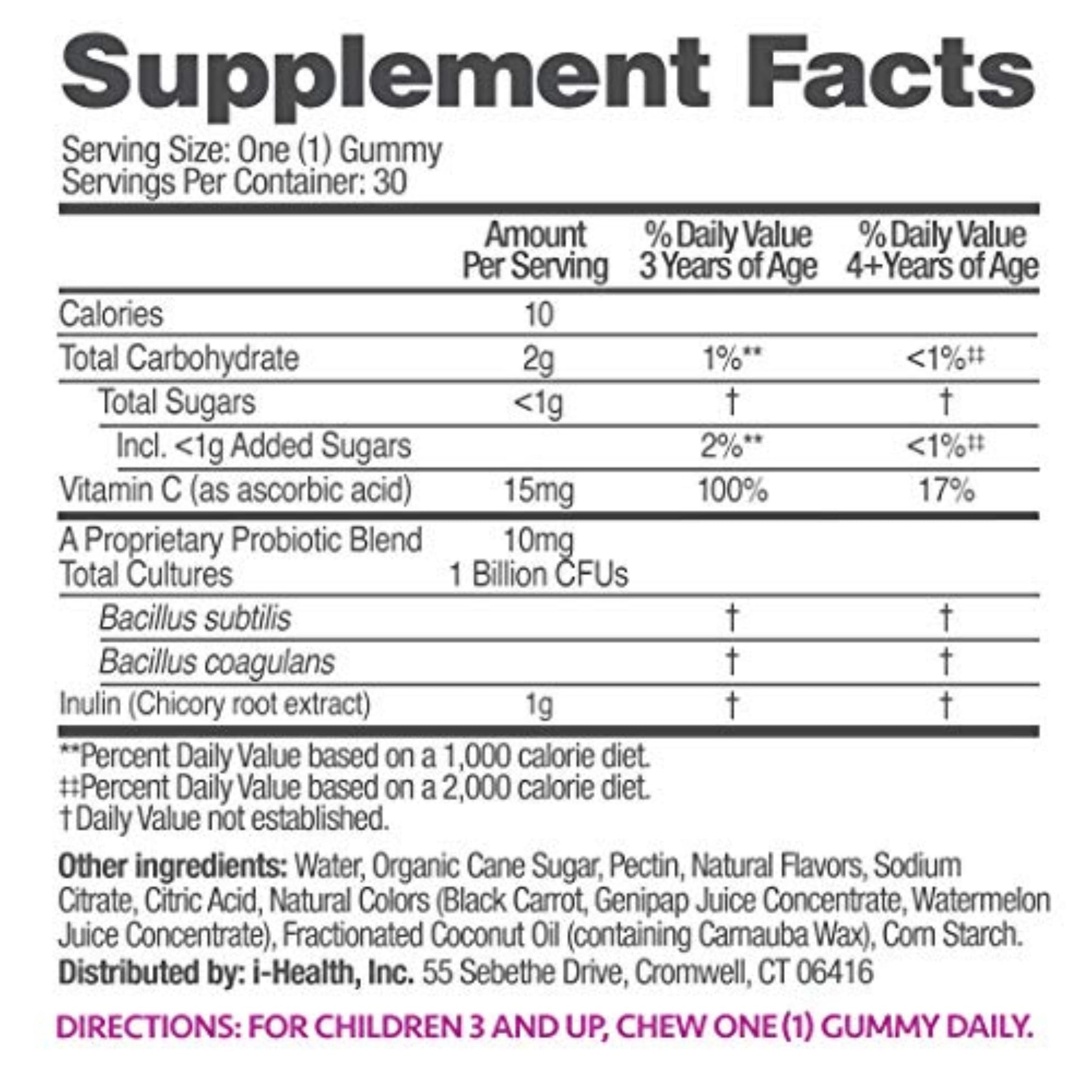 up4 Kids Probiotic Gummies, Digestive and Immune Support with Prebiotics and Vitamin C, Gelatin Free, Gluten Free and Non-GMO, For Ages 3+, 30 count up4Au supplements