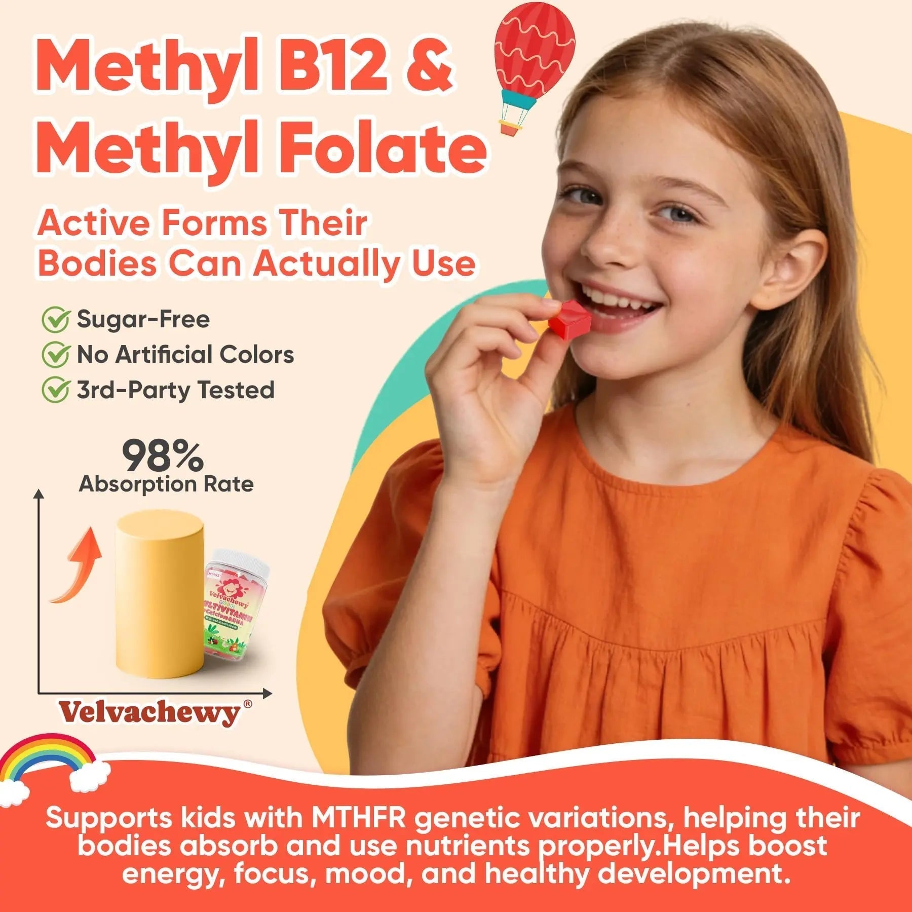 Methylated Multivitamin for Kids Pre-Teen Teens Gummies, Vitamin w/ Omega-3(DHA), Choline, Calcium, D3 K2, Methylfolate & B12 NEVISSAu supplements