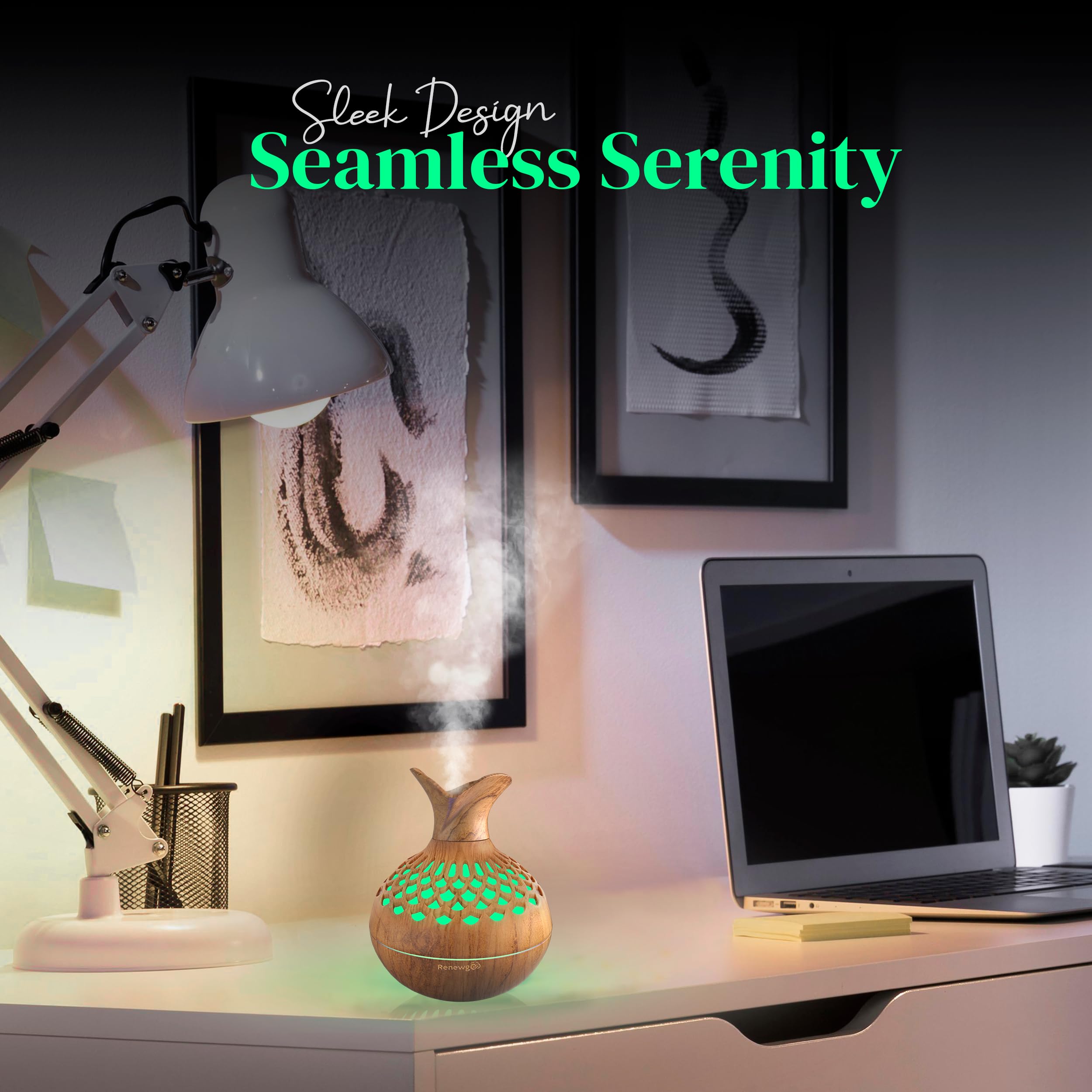 Aroma Diffuser for Essential Oils, Ultrasonic Aromatherapy Flower Oil Diffuser, Modern Cool Mist RenewgooAu supplements