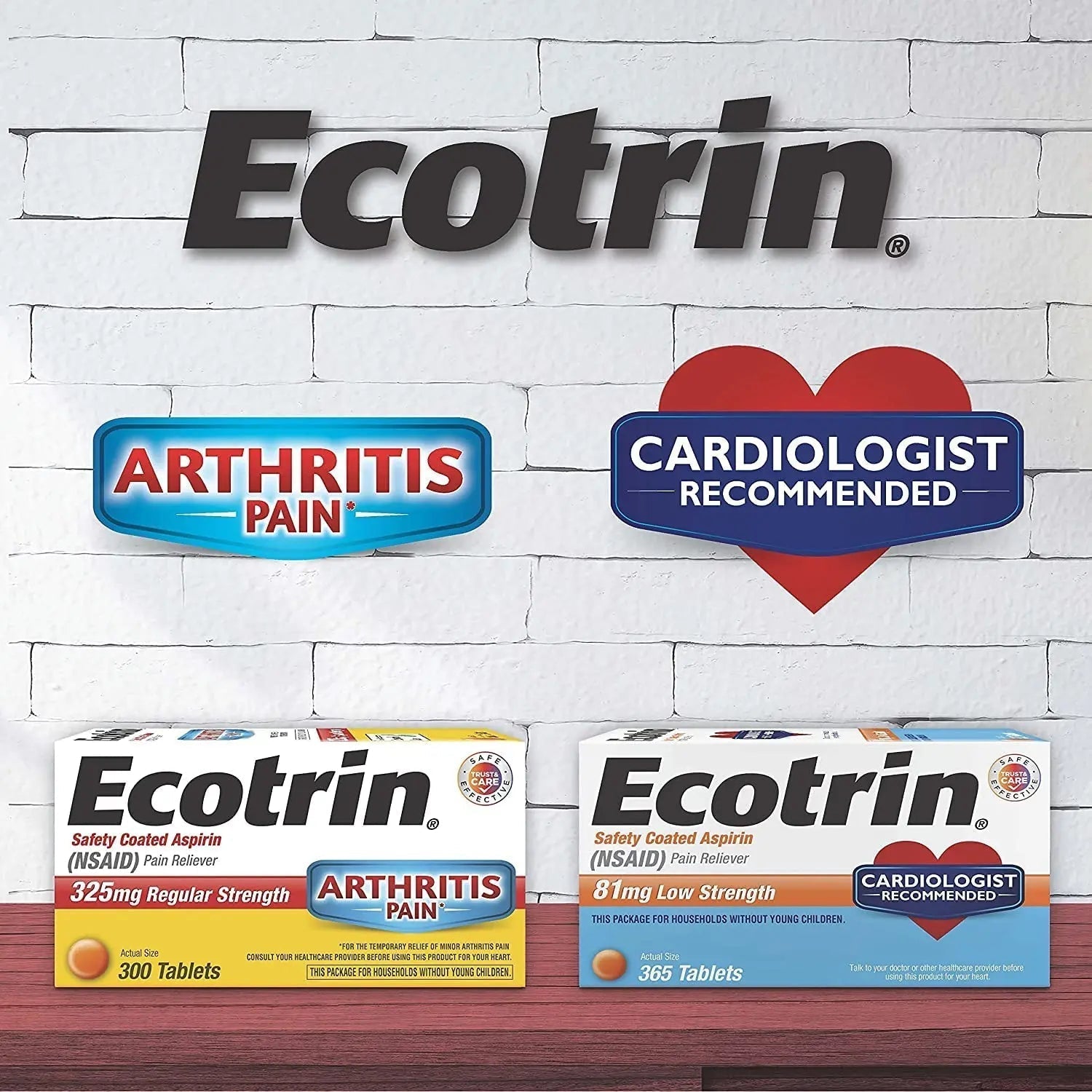 Ecotrin Low Strength Safety Coated Aspirin | NSAID | 81mg | 365 Tablets EcotrinAu supplements