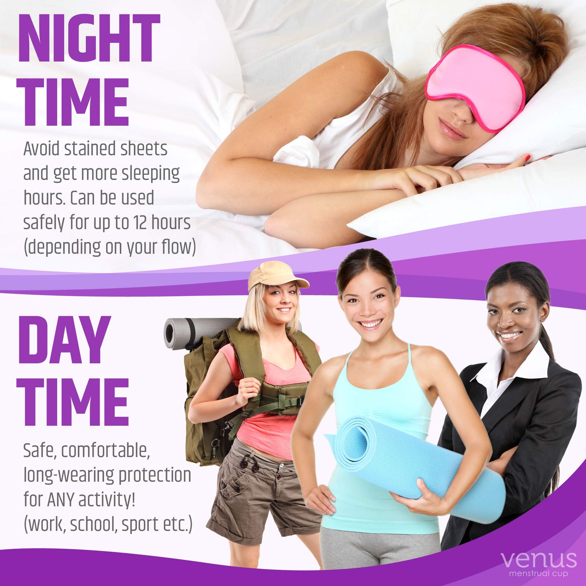Venus Large Menstrual Cup – High Capacity for Heavy Flow -Made in USA - 100% Medical Grade Silicone VENUSAu supplements