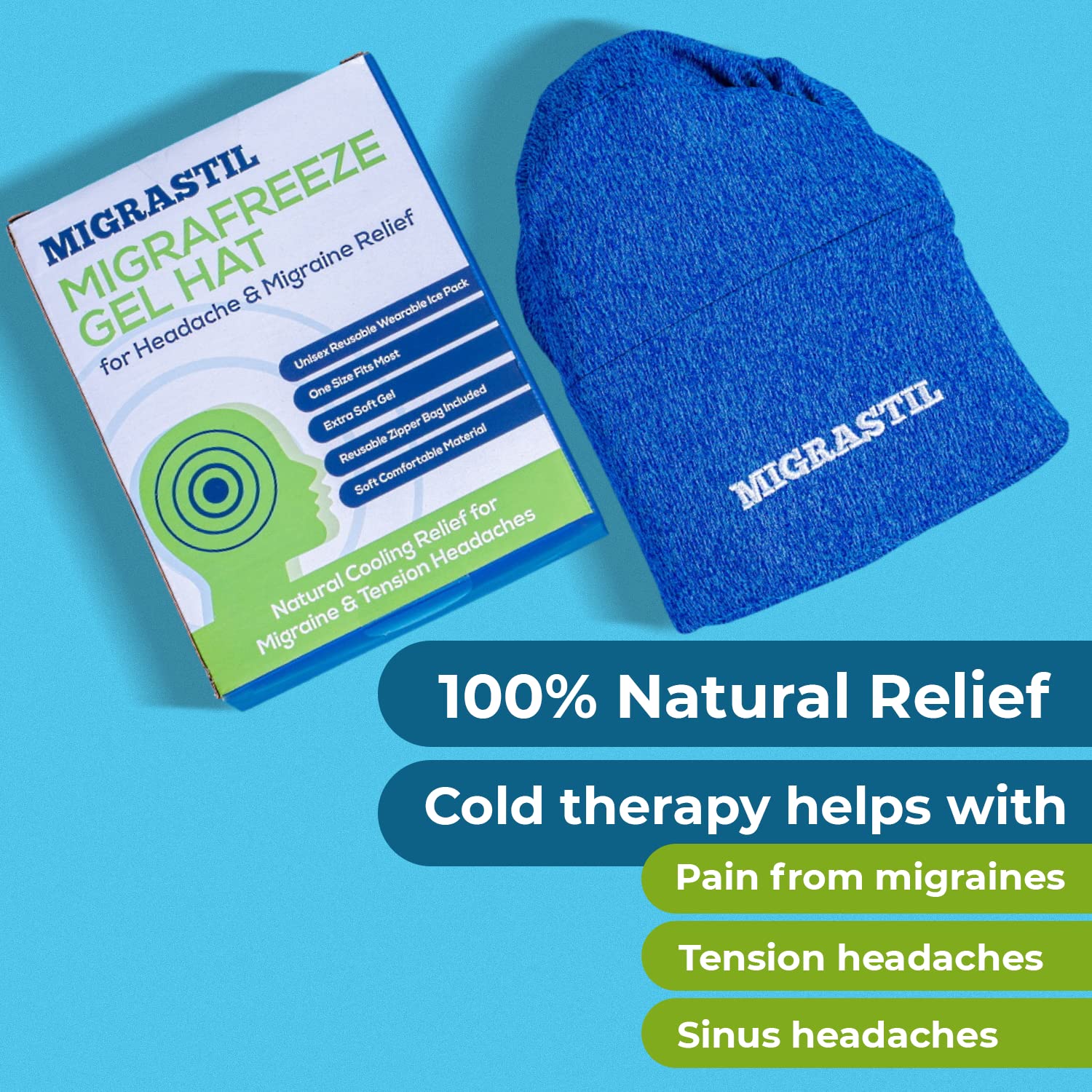 Basic Vigor Migrastil Extra Strength Migraine Stick & MigraFreeze Hat Bundle Basic VigorAu supplements
