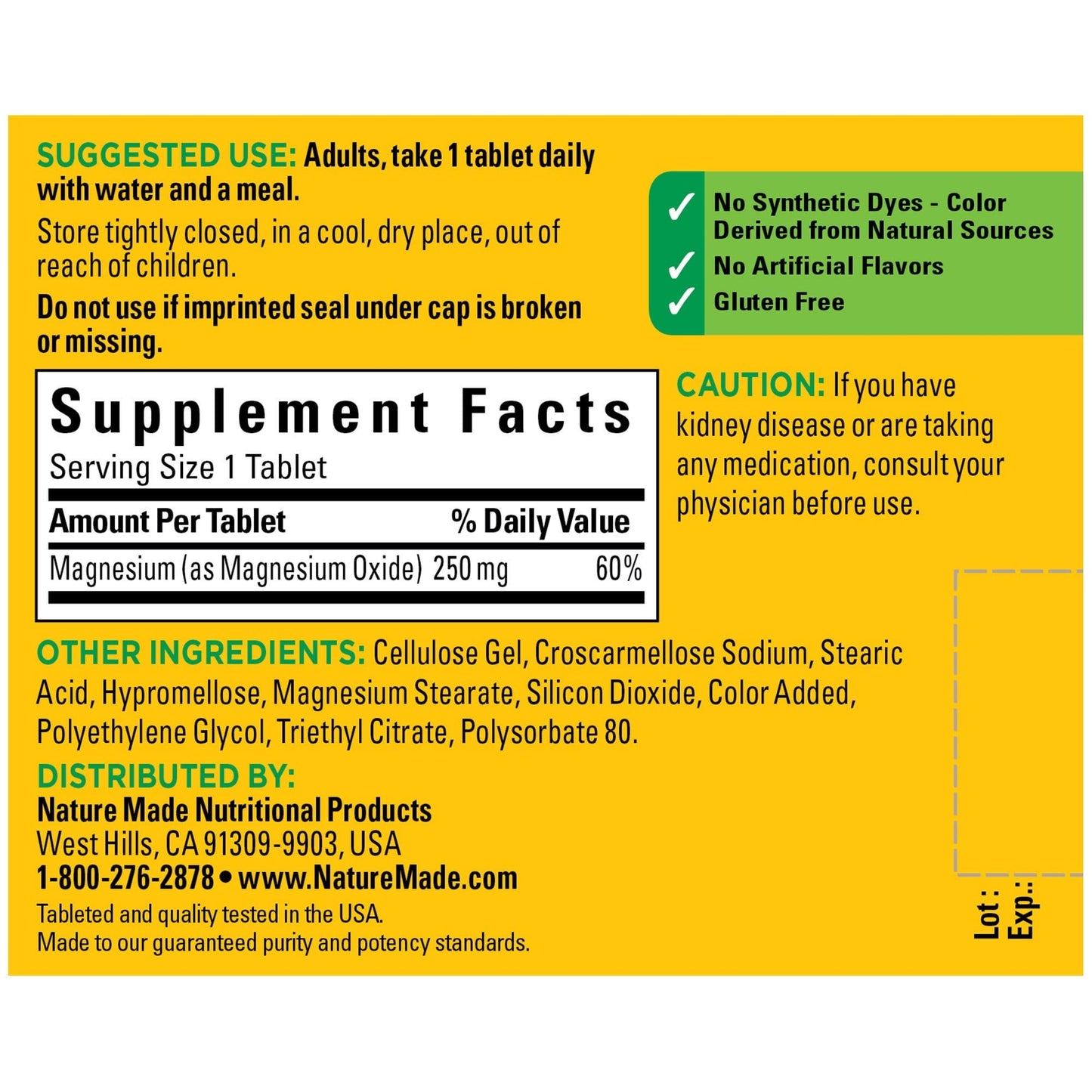Nature Made Magnesium Oxide 250 mg, Dietary Supplement for Muscle, Heart Nature MadeUS supplements