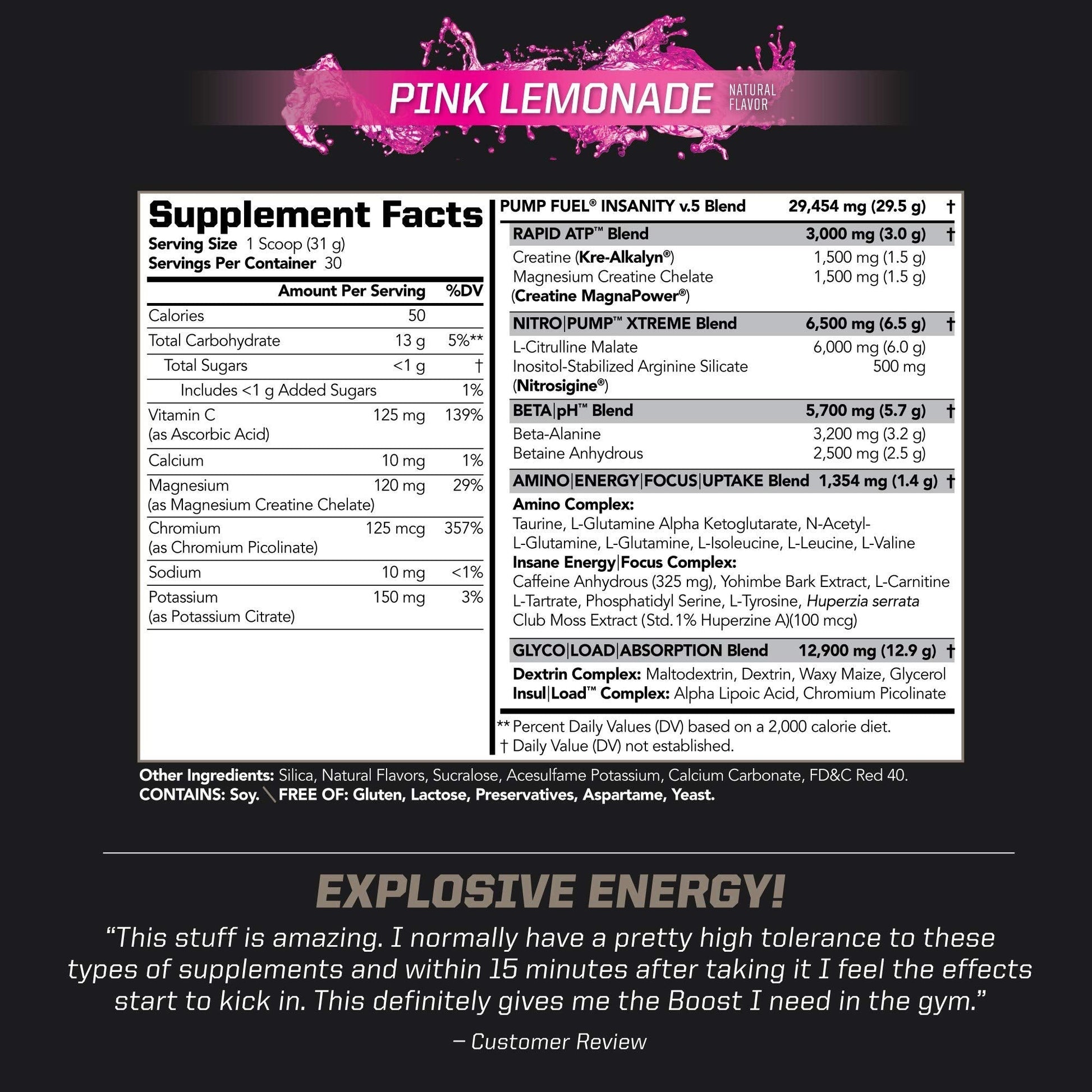 PMD Sports Ultra Pump Fuel Insanity - Pre Workout – Pink Lemonade (30 Servings) Sports PMDAu supplements