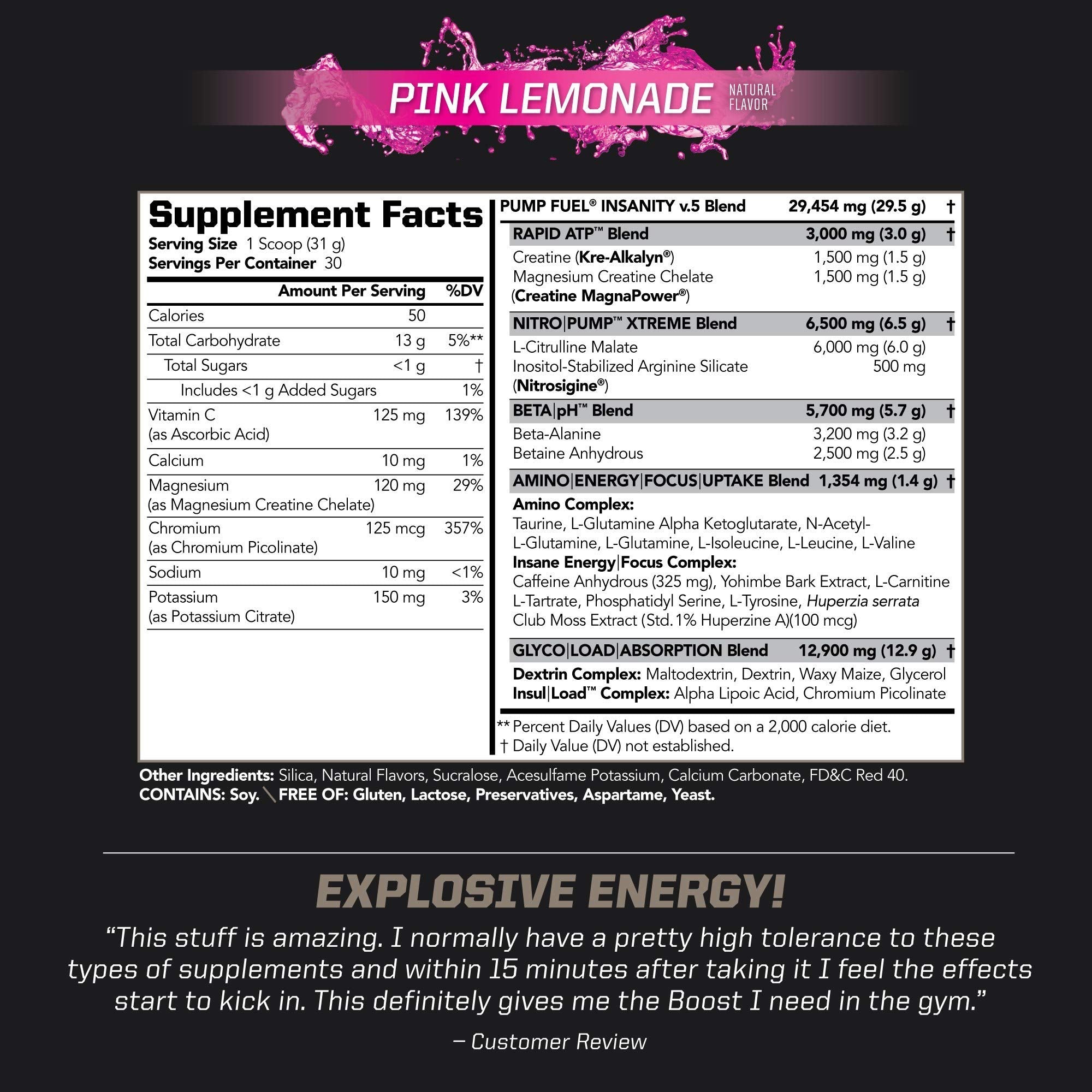 PMD Sports Ultra Pump Fuel Insanity - Pre Workout – Pink Lemonade (30 Servings) Sports PMDAu supplements