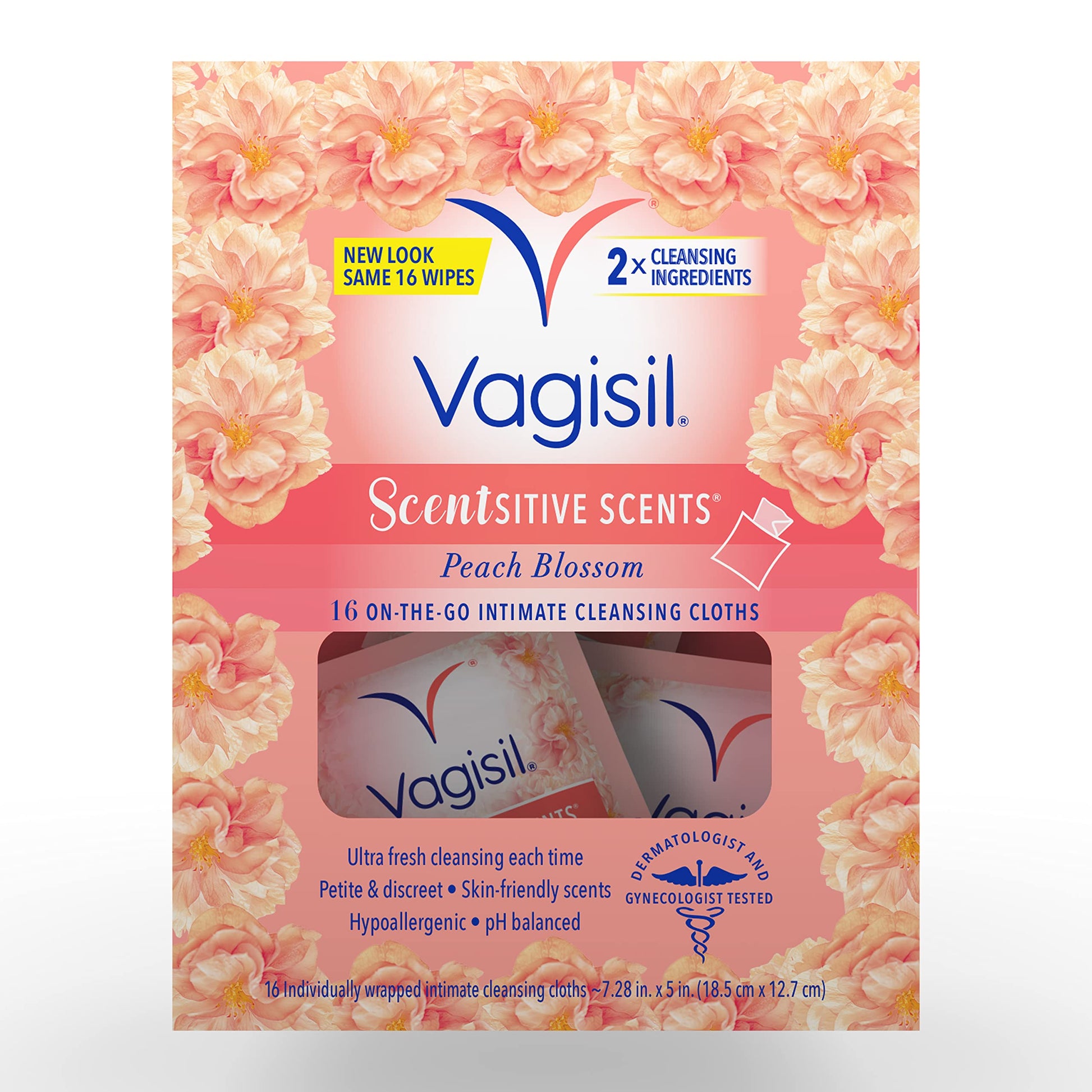 Vagisil Scentsitive Scents On-The-Go Feminine Cleansing Wipes, pH Balanced, Peach Blossom VagisilAu supplements
