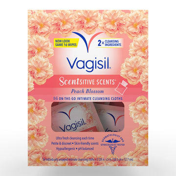 Vagisil Scentsitive Scents On-The-Go Feminine Cleansing Wipes, pH Balanced, Peach Blossom VagisilAu supplements