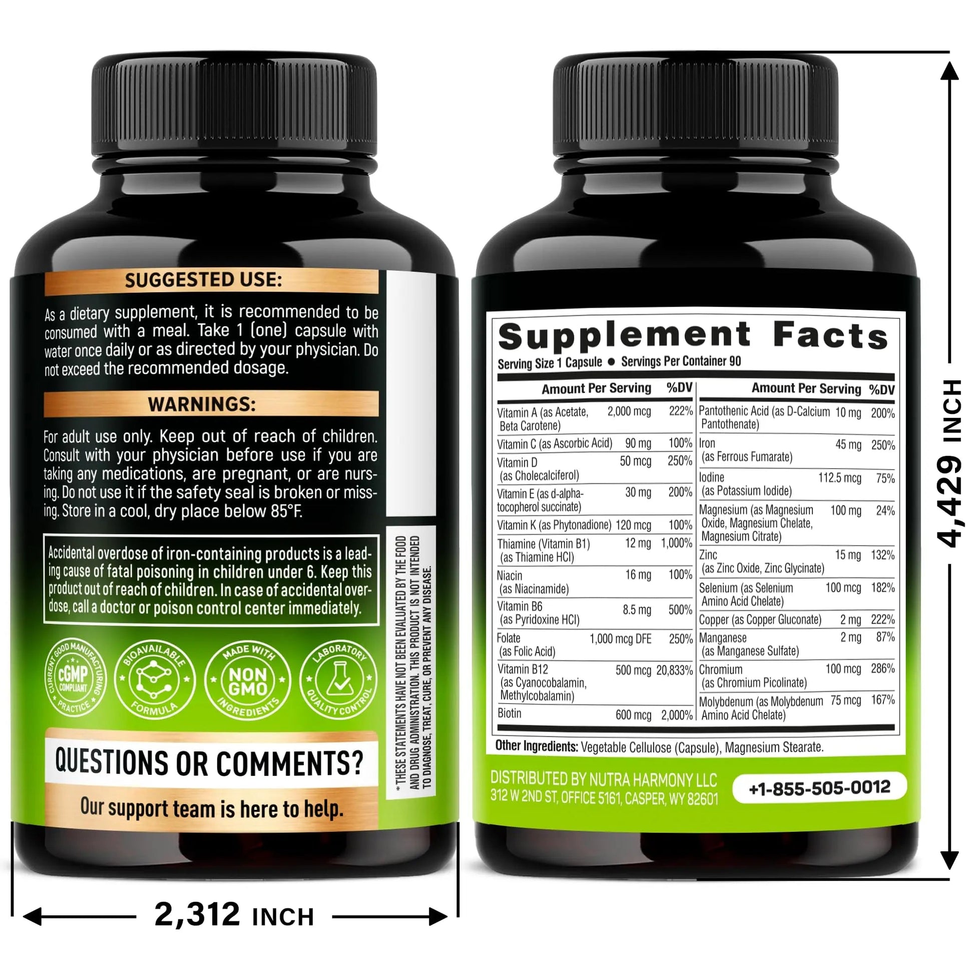 Bariatric Multivitamin Capsules & Biotin with Silicon Softgels NUTRAHARMONYAu supplements
