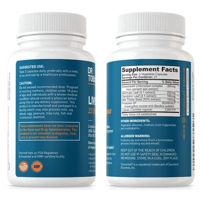 Dr. Tobias Liver 21 Day Cleanse, Herbal Liver Detox Cleanse with Solarplast, Artichoke Dr. TobiasUS supplements