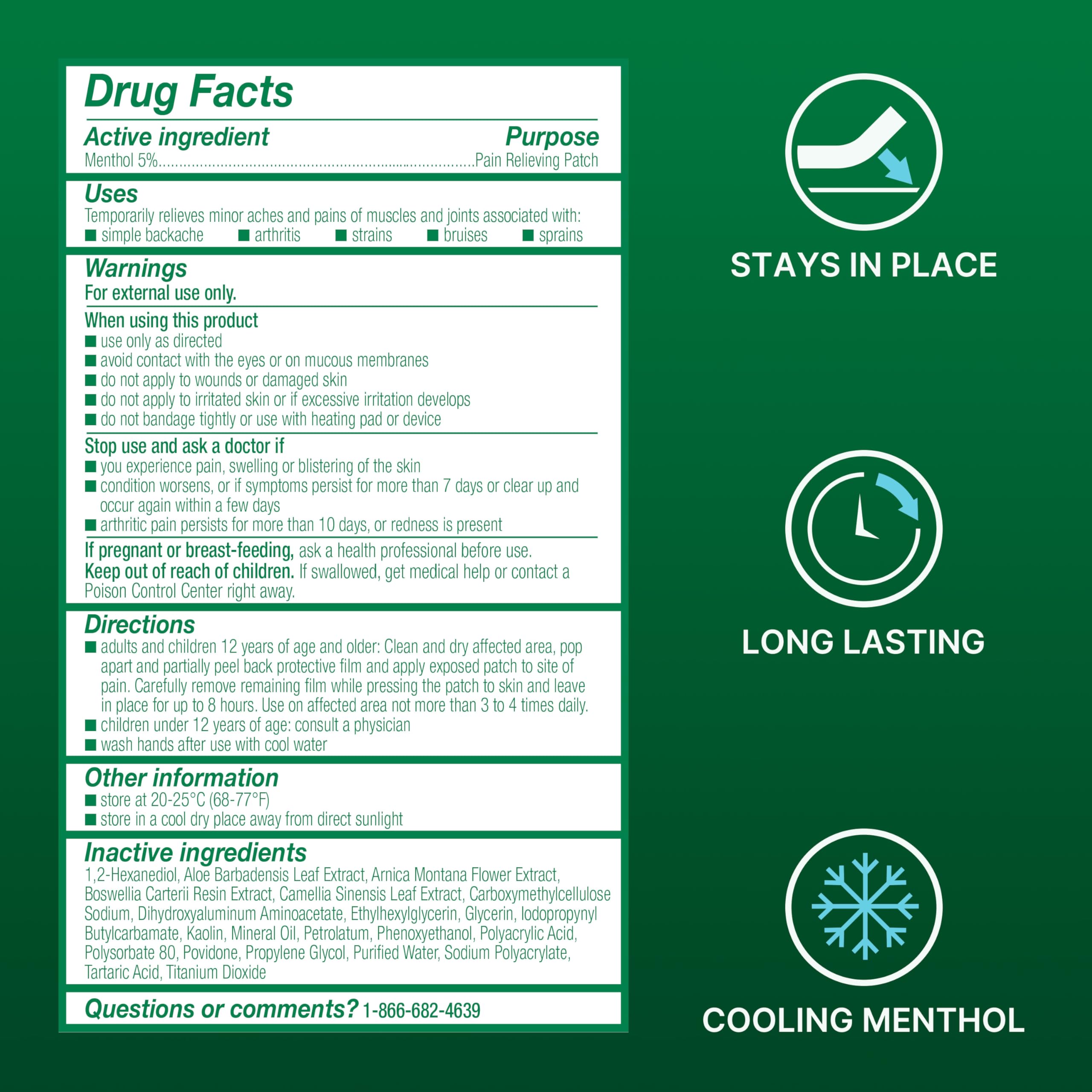 Biofreeze XL Pain Relief Patches, Menthol Pain Patches for Lower Back, Neck, Knee, & Shoulder, Comfortable & Flexible Fabric Stays in Place, 4 ct BiofreezeAu supplements