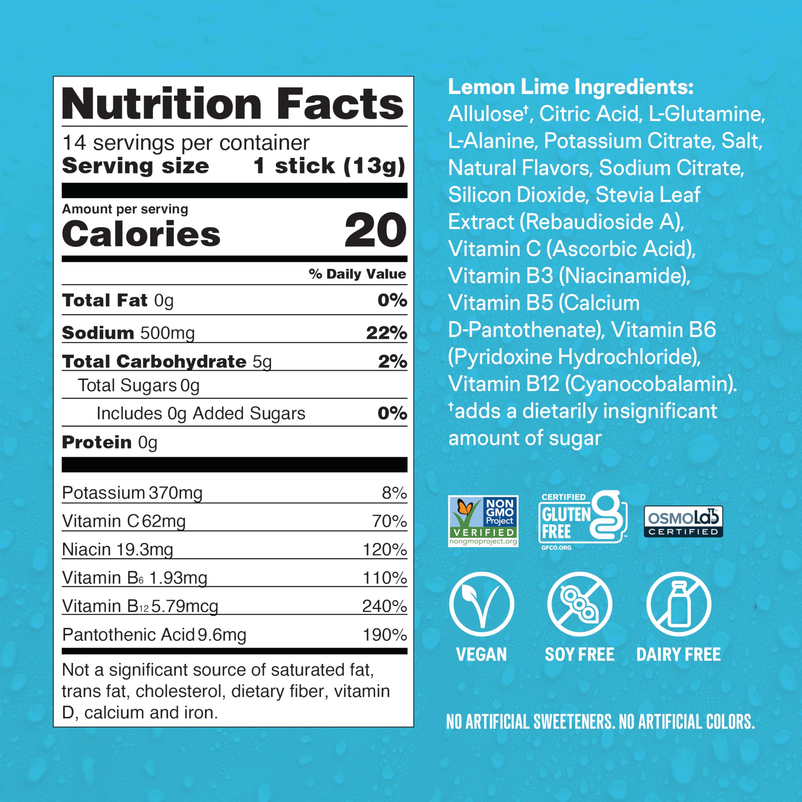 Liquid I.V.® Hydration Multiplier® Sugar-Free - Lemon Lime - Hydration Powder Packets | Electrolyte Powder Drink Mix | Convenient Single-Serving Sticks | Non-GMO | 14 Servings (Pack of 3) Liquid I.V.US supplements
