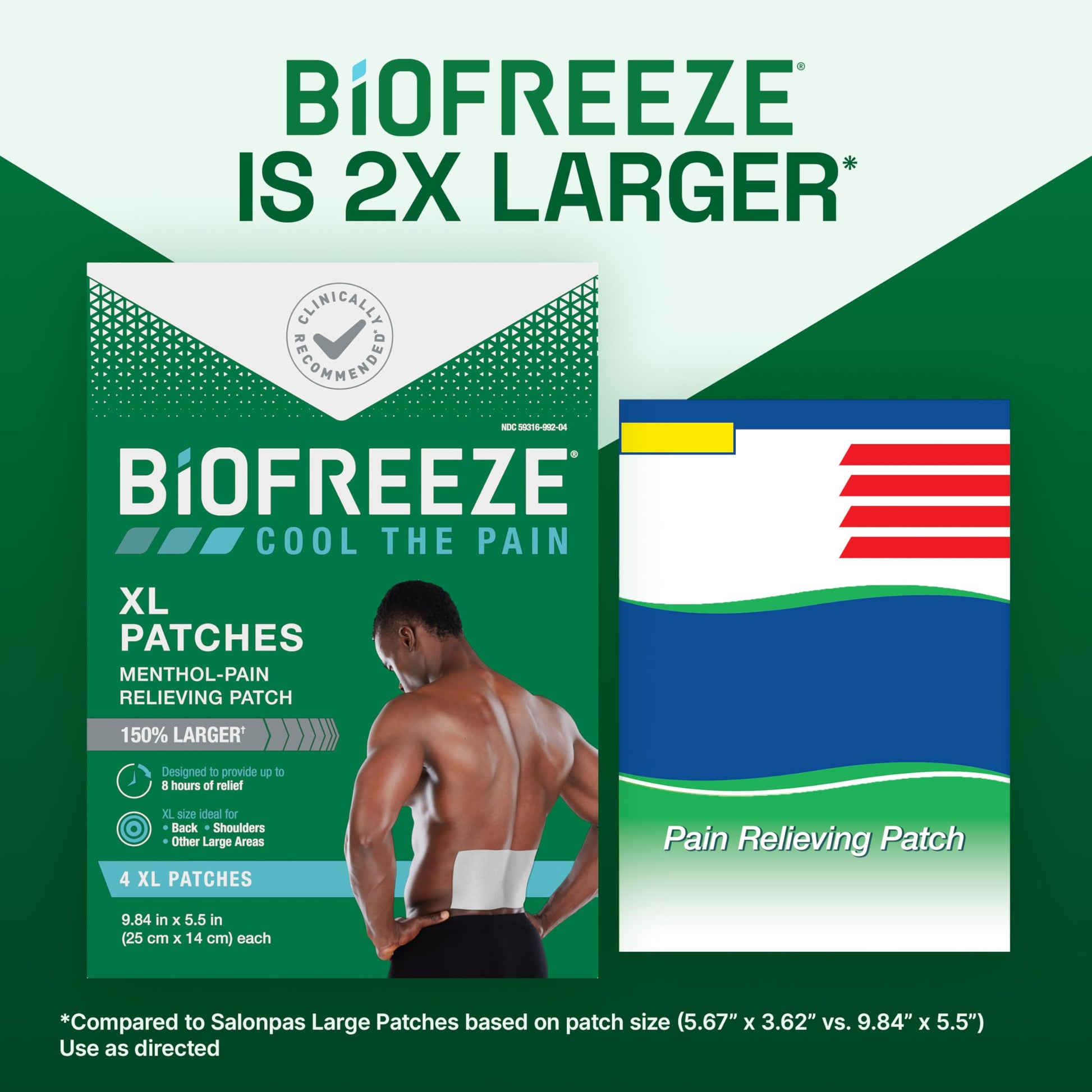 Biofreeze XL Pain Relief Patches, Menthol Pain Patches for Lower Back, Neck, Knee, & Shoulder, Comfortable & Flexible Fabric Stays in Place, 4 ct BiofreezeAu supplements