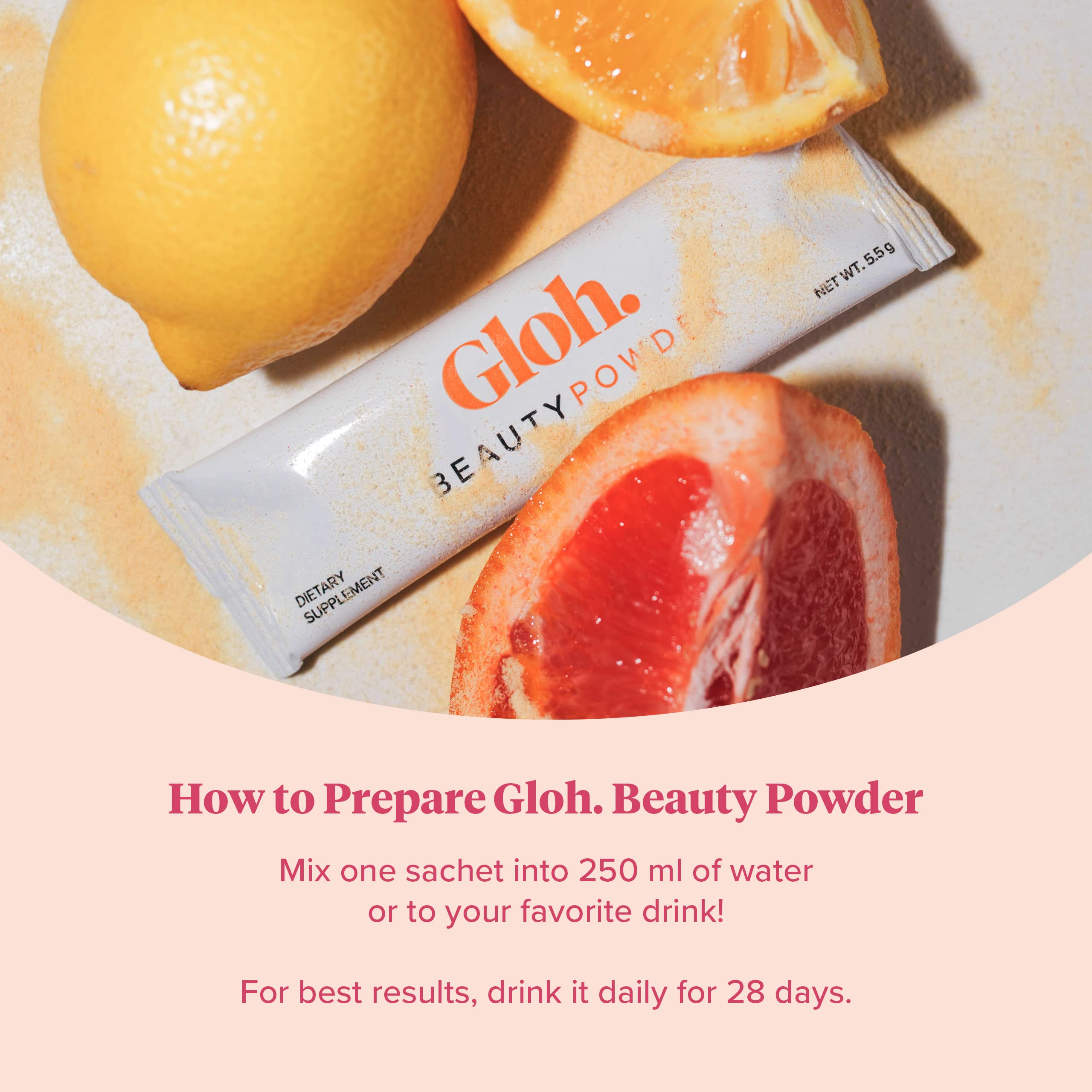 Gloh. Marine Collagen Powder for Women - Peach Flavor Collagen Supplements for Women with Hyaluronic Acid, Vitamin A, B2, B6 Gloh.Au supplements