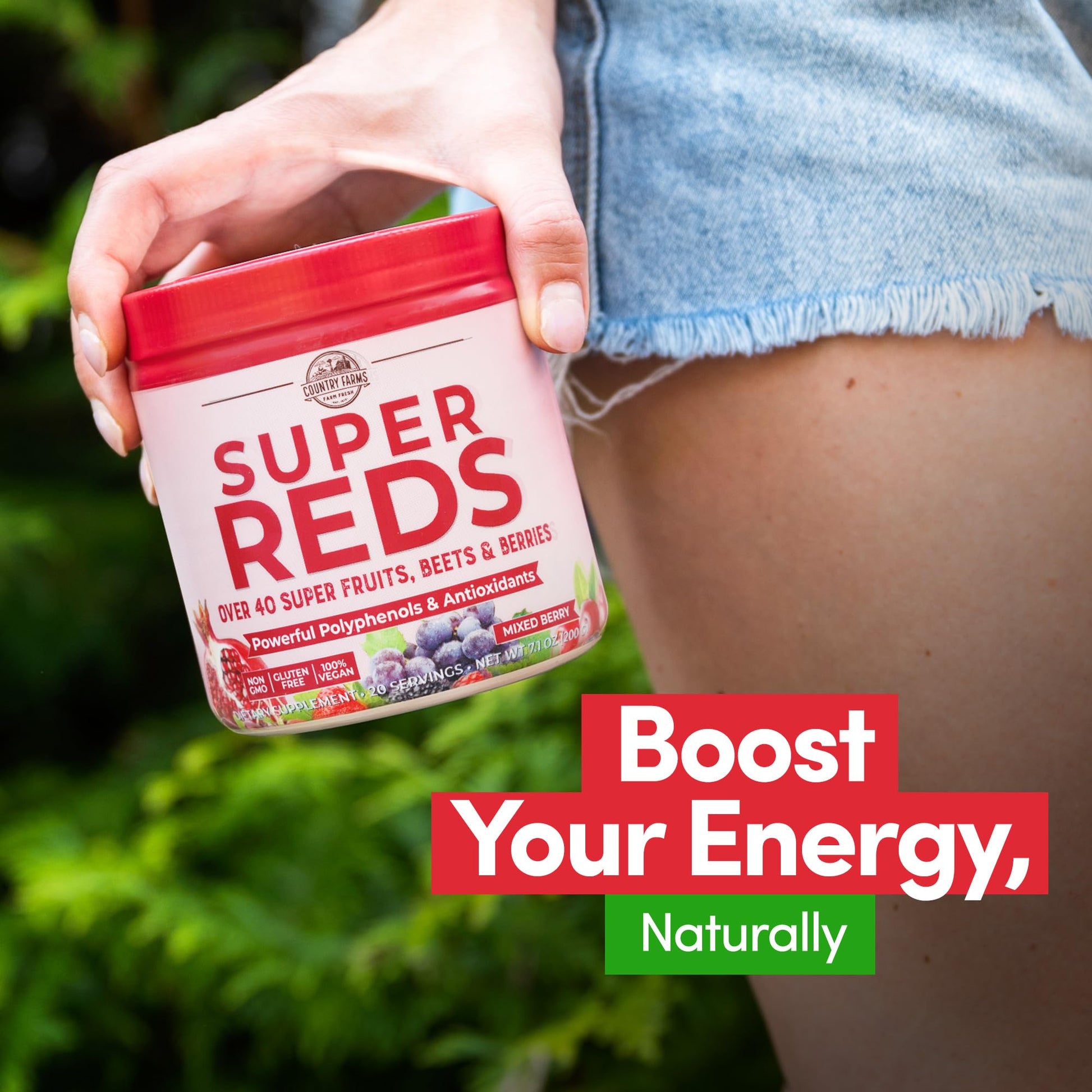 COUNTRY FARMS Super Reds, Energizing Polyphenol Superfood, Over 40 Super Fruits COUNTRY FARMSUS supplements