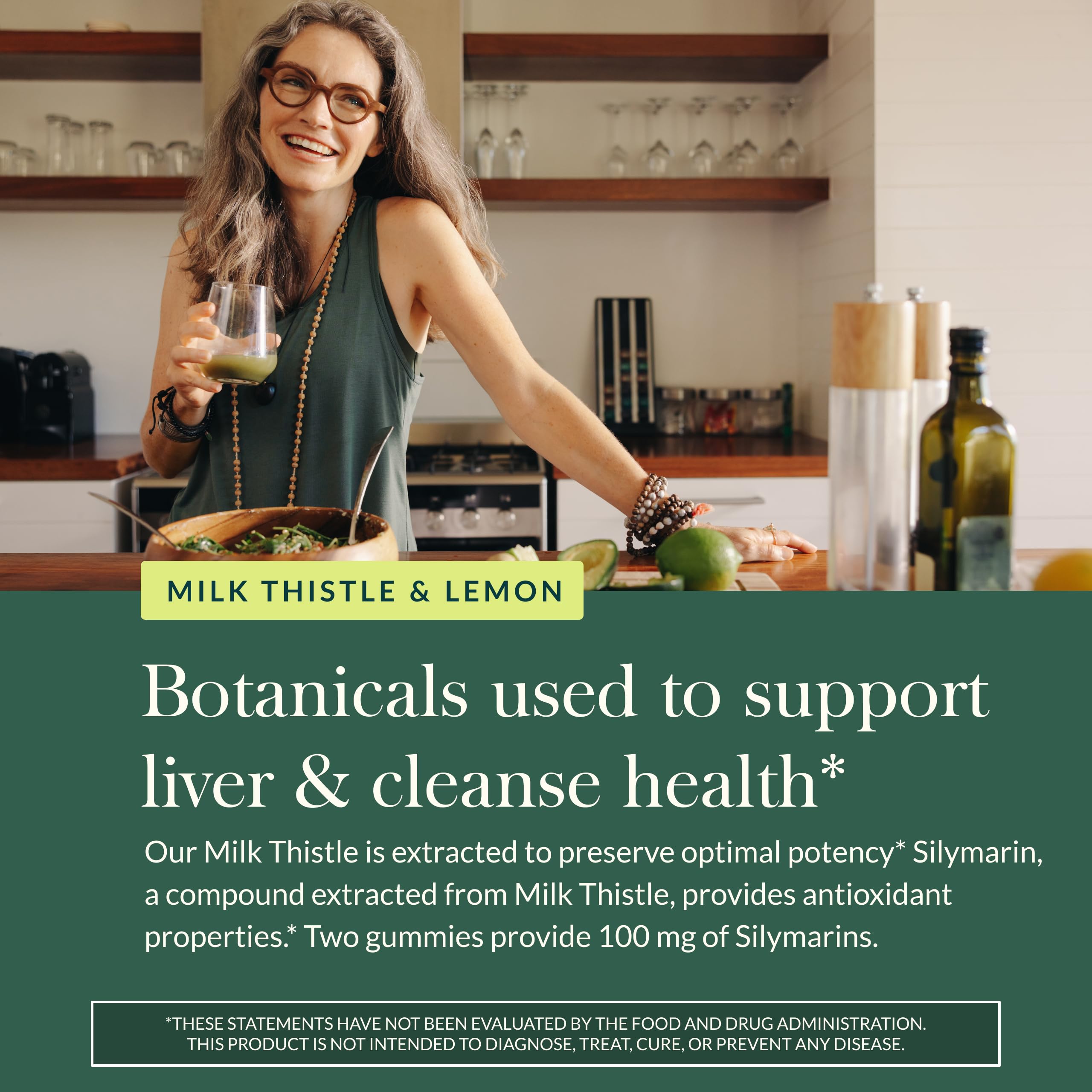 Gaia Herbs Milk Thistle Gummies - Herbal Supplement with Antioxidant Properties for Liver Health & Liver Detox - Lemon Flavored - 60 Vegan Gummies Gaia HerbsAu supplements