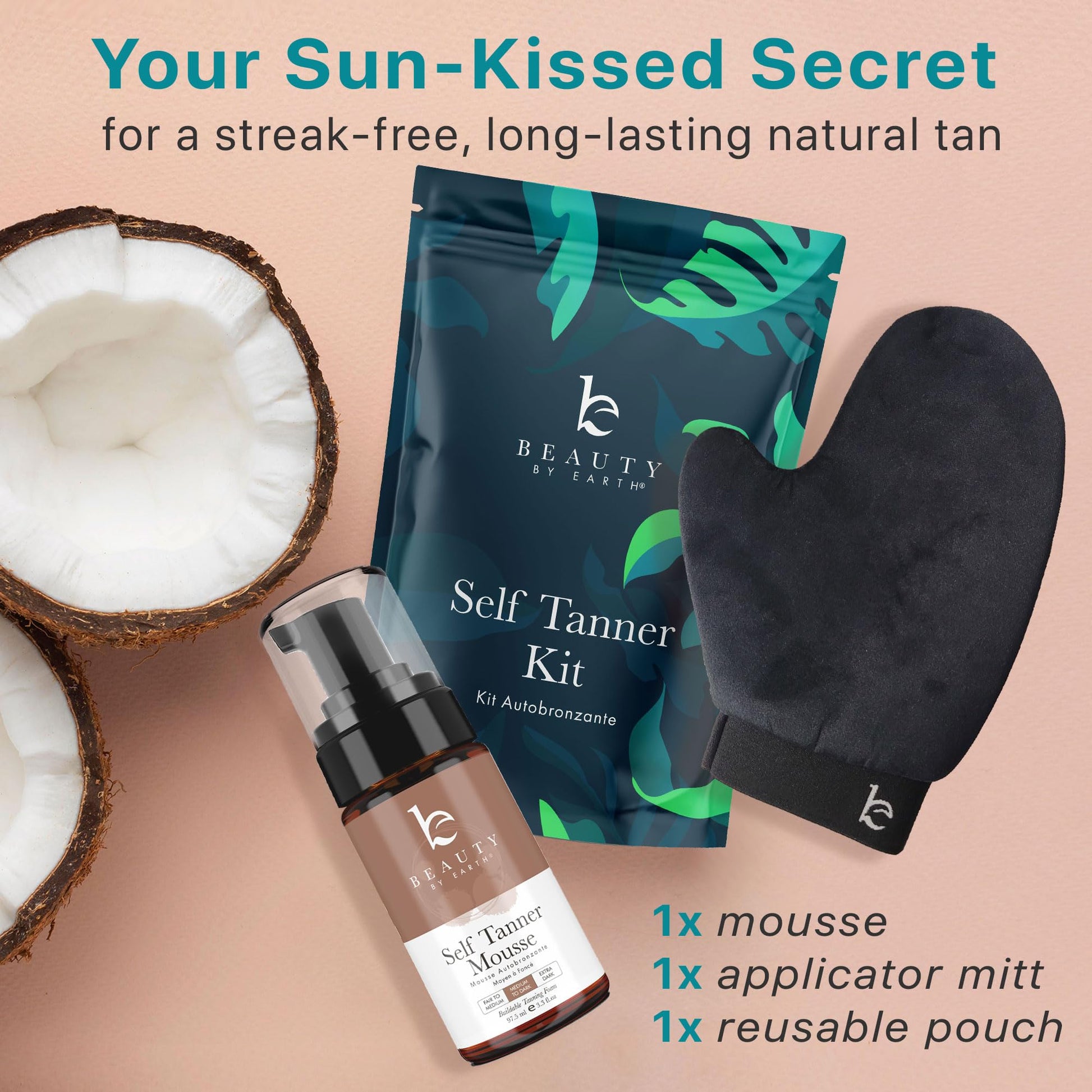 Self Tanner Tanning Mousse Kit - USA Made with Natural & Organic Ingredients Beauty by EarthUS supplements
