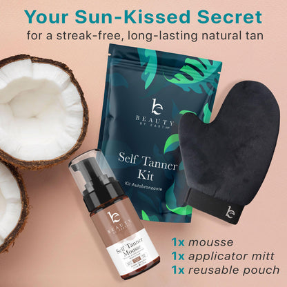 Self Tanner Tanning Mousse Kit - USA Made with Natural & Organic Ingredients Beauty by EarthUS supplements