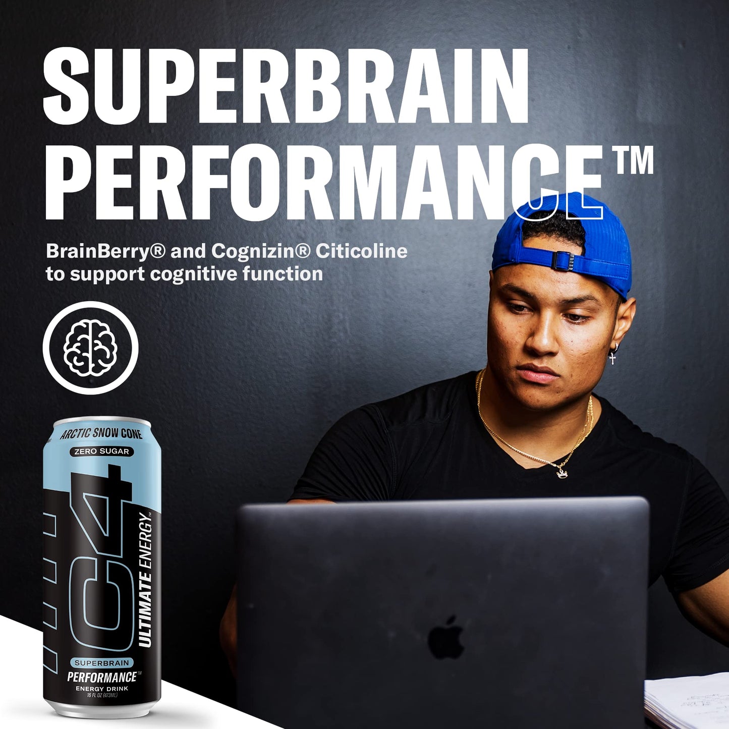 C4 Ultimate Sugar Free Energy Drink 16oz (Pack of 24) | Arctic Snow Cone | Pre Workout CellucorUS supplements