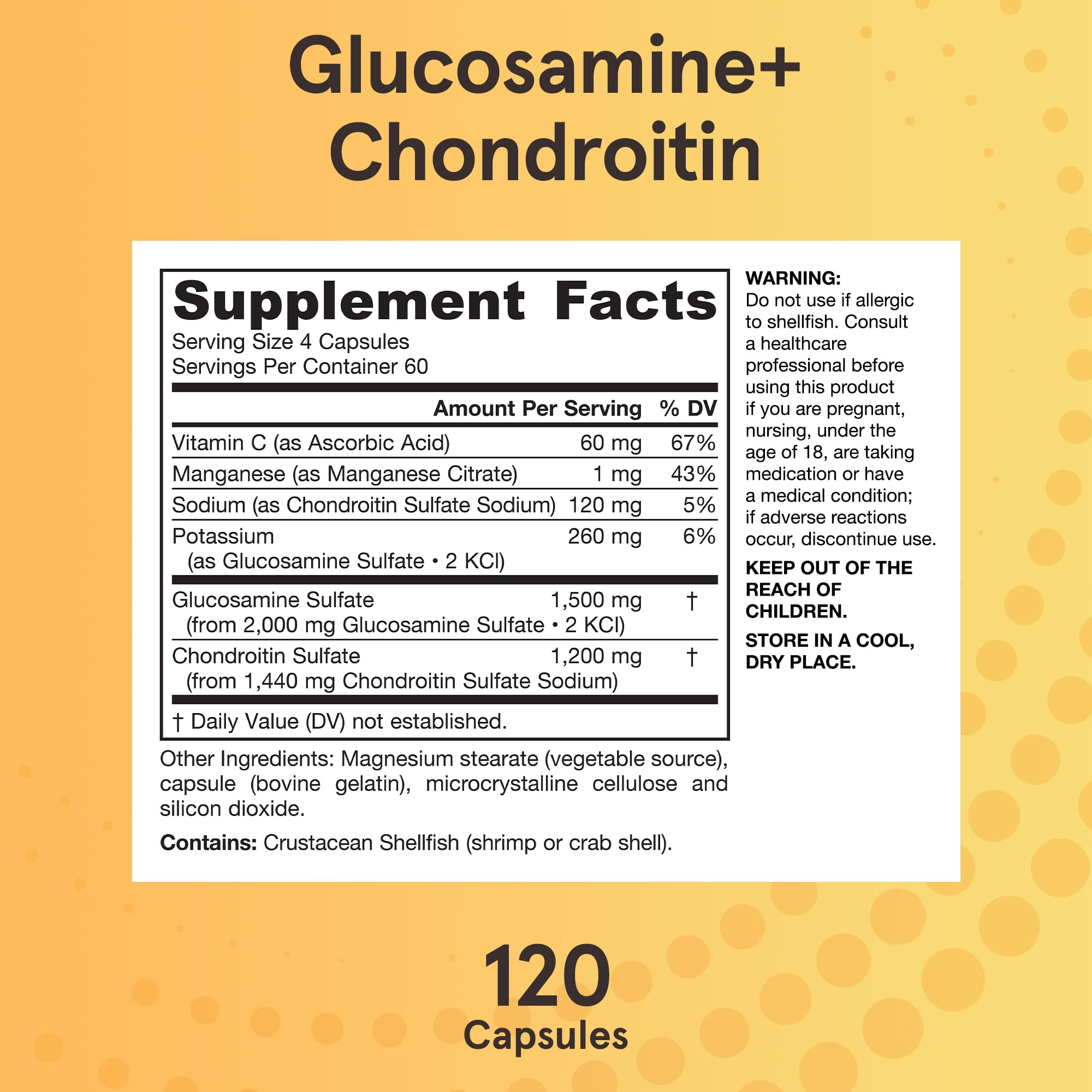 Jarrow Formulas Glucosamine + Chondroitin - 240 Capsules - Nutrient Support - Dietary Supplement for Joint Health - with Vitamin C & Manganese - 60 Servings Jarrow FormulasAu supplements