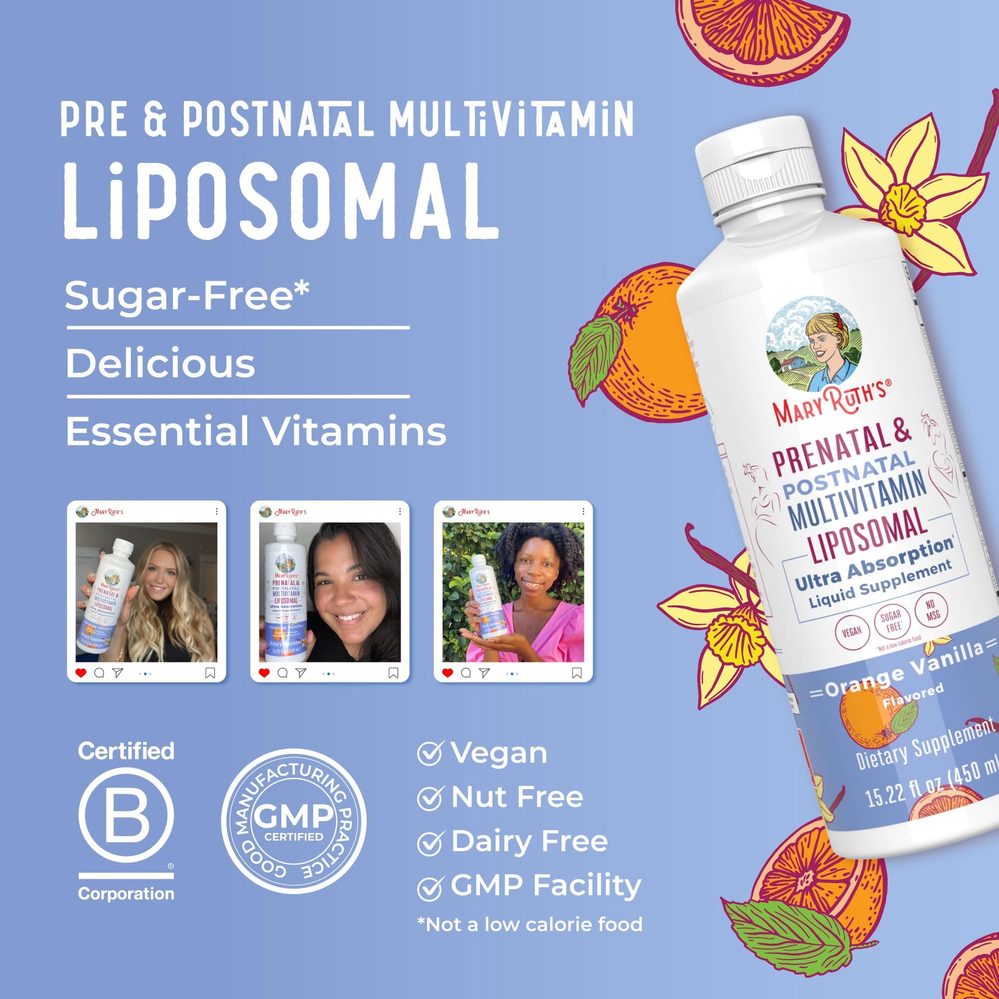 MaryRuth Organics Prenatal & Postnatal Multivitamin for Women | Sugar Free | Formulated for Pre-Conception, Pregnancy & Nursing | Prenatal Vitamins | Vegan | Non-GMO | Gluten Free | 30 Servings MARYRUTH'SUS supplements