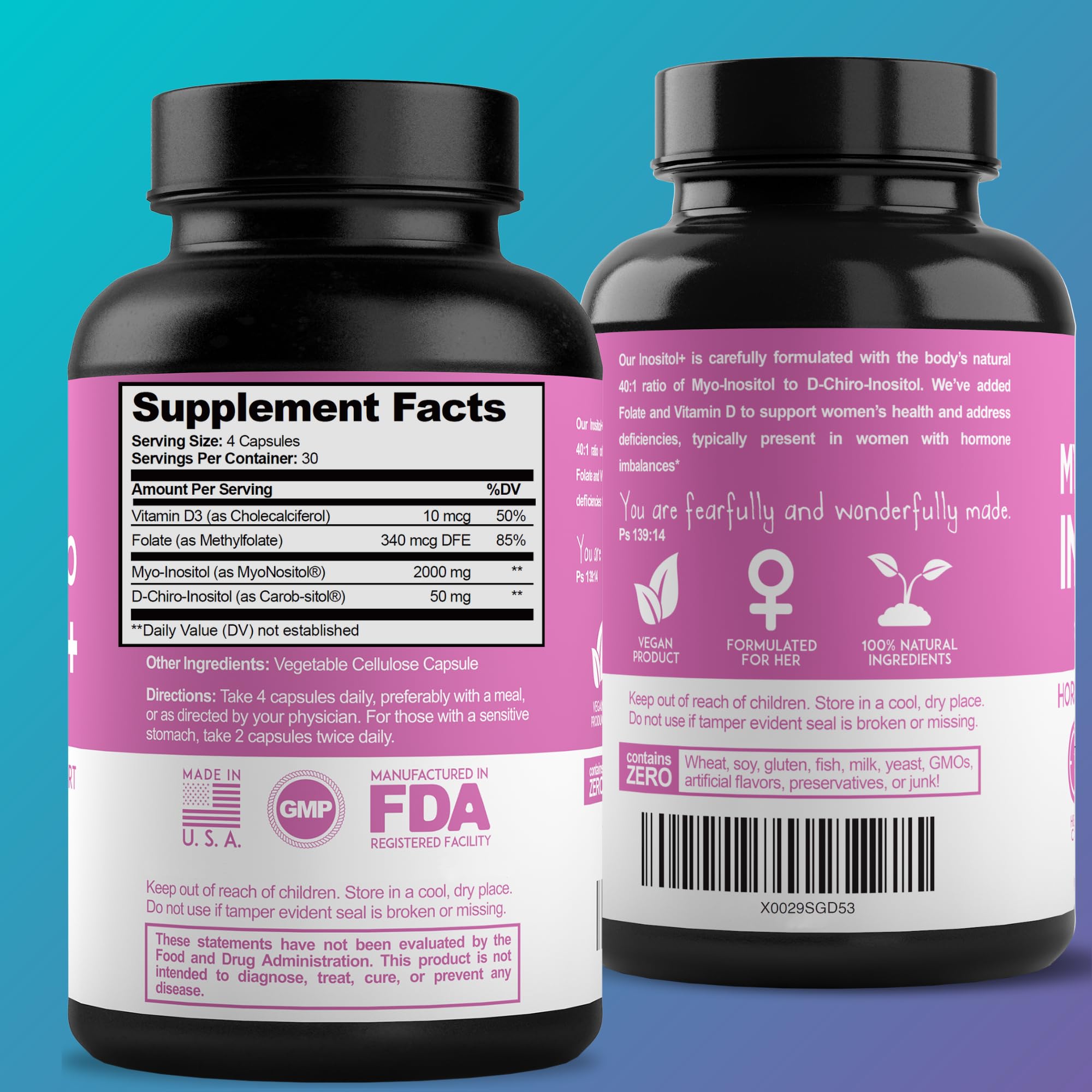 Premium Inositol Supplement - Myo-Inositol and D-Chiro Inositol Plus Folate and Vitamin OptifyUS supplements