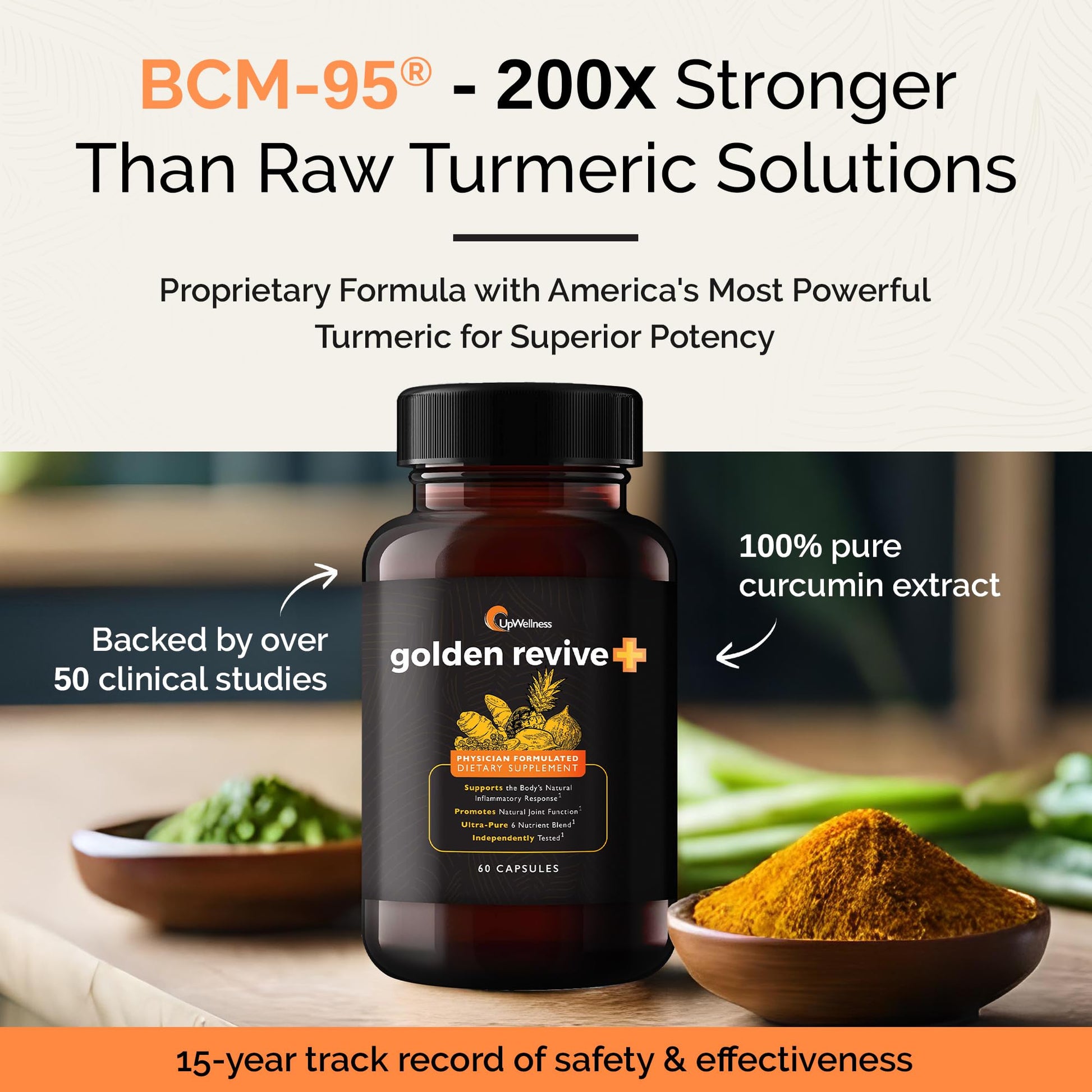 UpWellness Golden Revive + Joint Support Supplement Featuring Turmeric with Black Pepper, Quercetin, and Magnesium- Turmeric Boswellia Supplement - 6 Active Ingredients - 60 Capsules, 5 Pack UpWellnessAu supplements