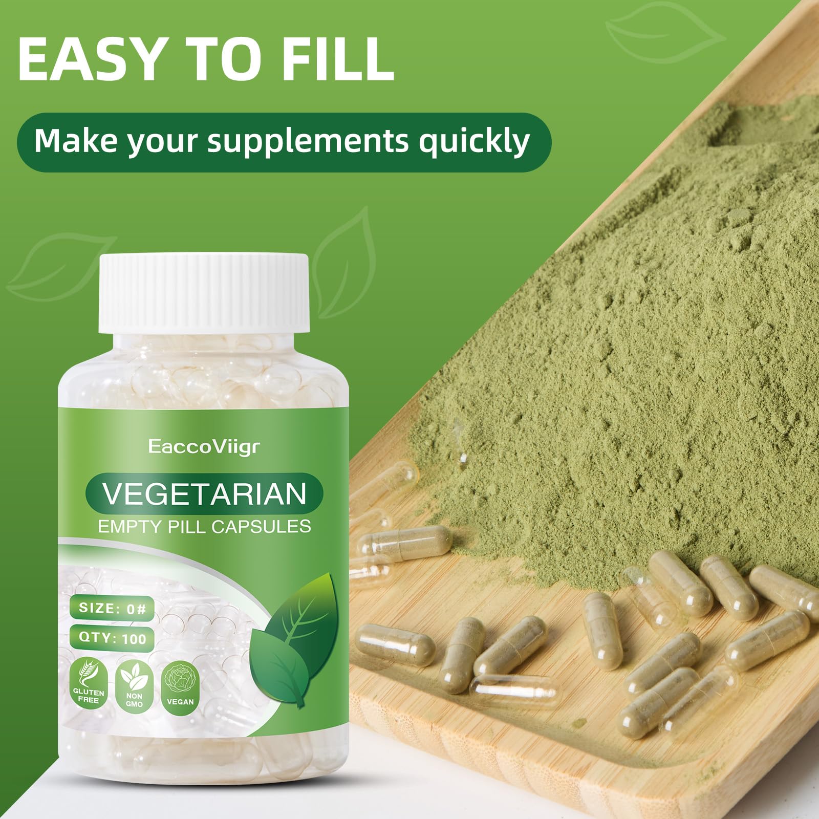 EaccoViigr Size 0 Empty Capsules - 500 Count Clear Empty Pill Capsules with Capsule Filling Kit, Fillable Vegan Vegetarian Capsule Empty for Vitamins, Easy for DIY Supplements EaccoViigrAu supplements
