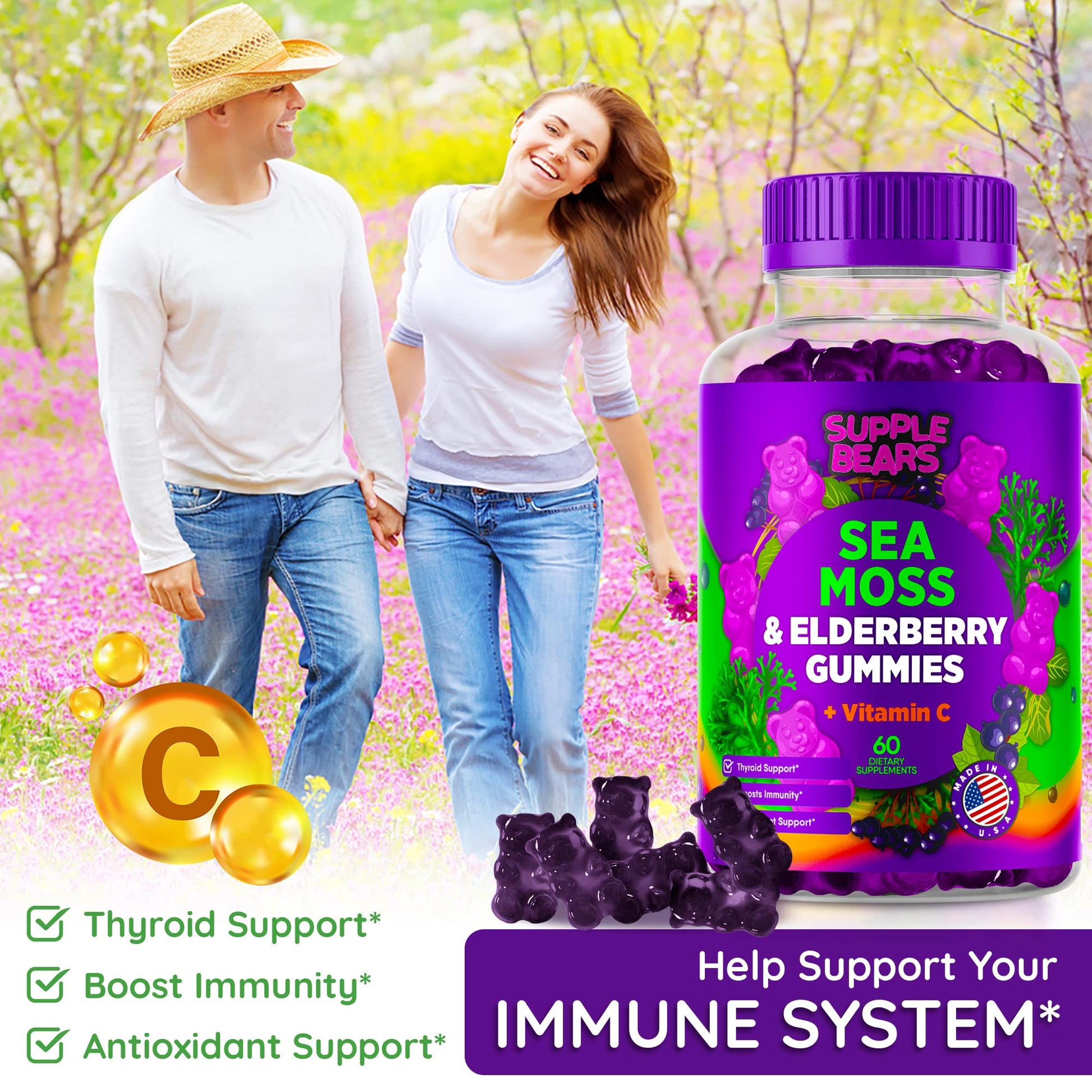 Supplebears Sea Moss Gummies & Elderberry - Vitamin C + Zinc – Extra Strength Immune SupplebearsAu supplements