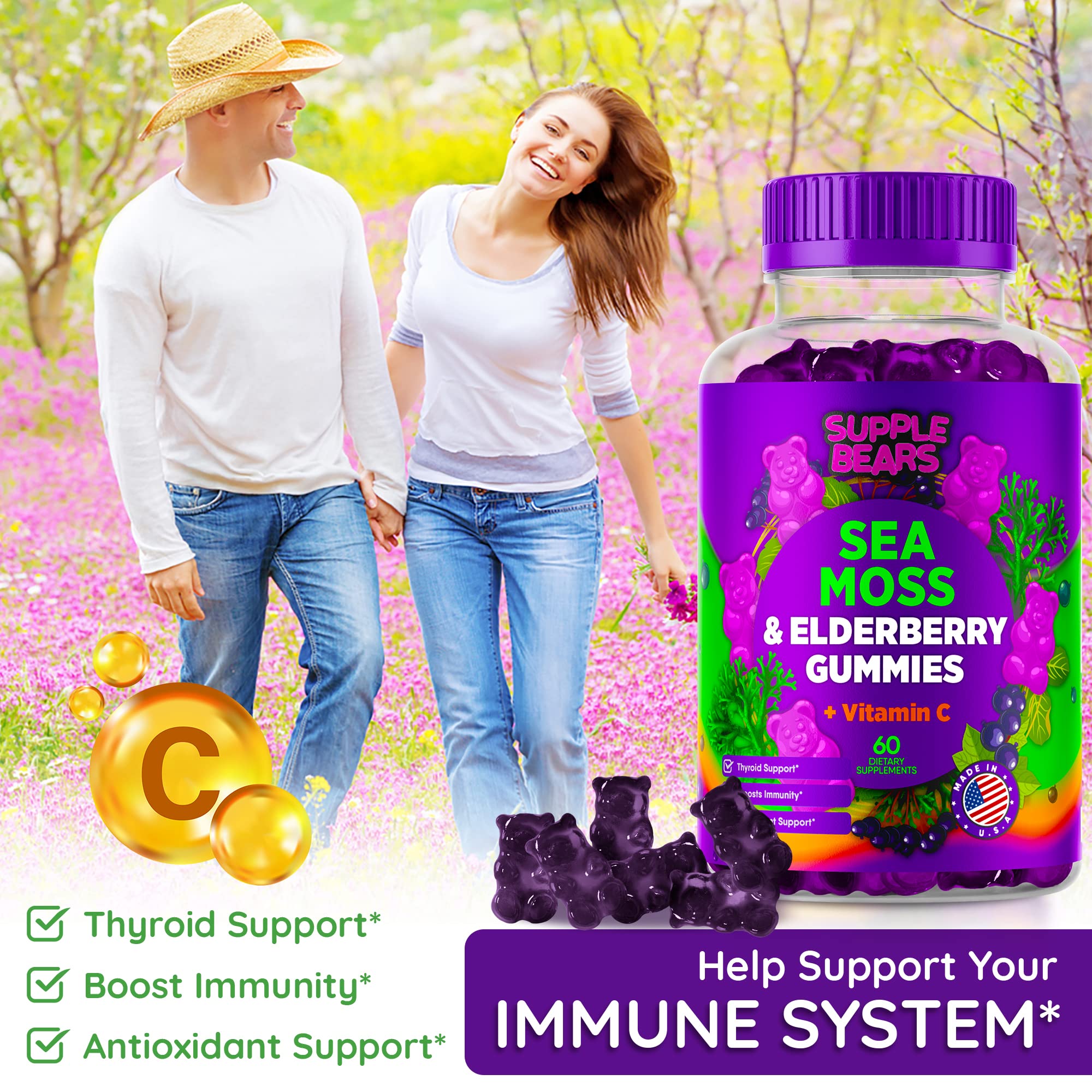 Supplebears Sea Moss Gummies & Elderberry - Vitamin C + Zinc – Extra Strength Immune SupplebearsAu supplements