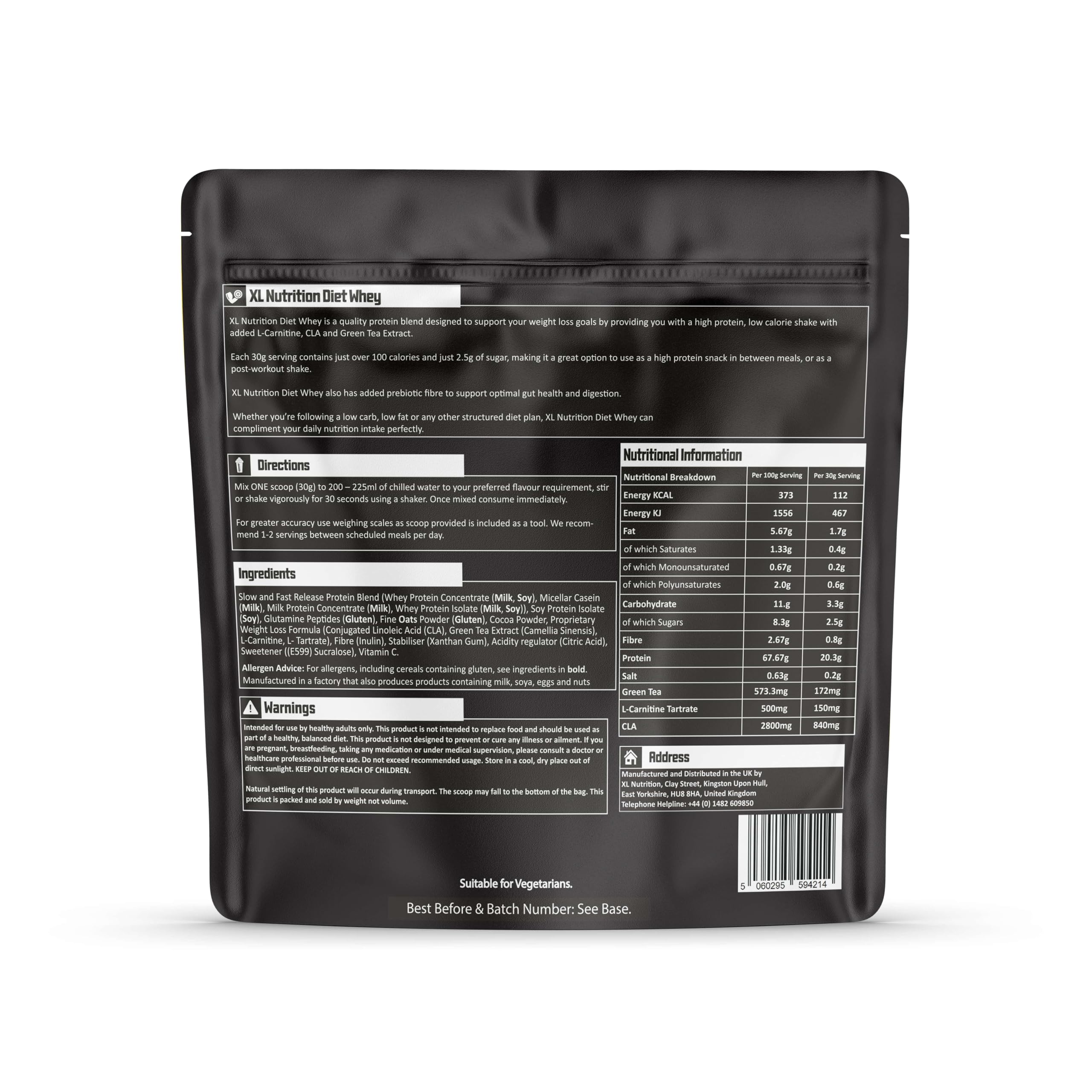 XL Nutrition Xtra Diet Whey Protein | 112 Calories | with Added L Carnitine and Green Tea Extract XL NutritionAu supplements