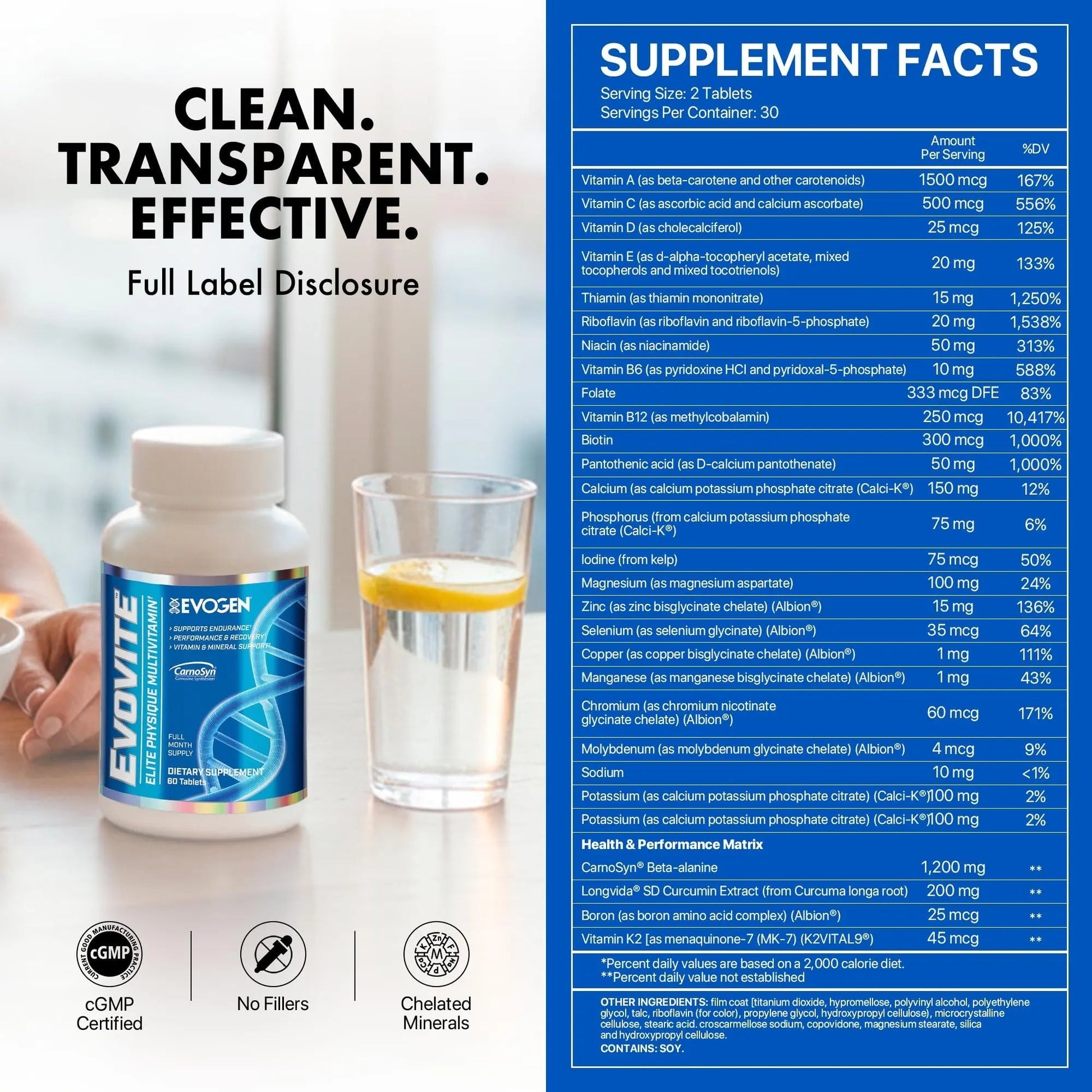 Evogen Evovite - Elite Physique Multivitamin for Women & Men | Advanced Formula for Endurance, Recovery, & Joint Health | EvogenAu supplements