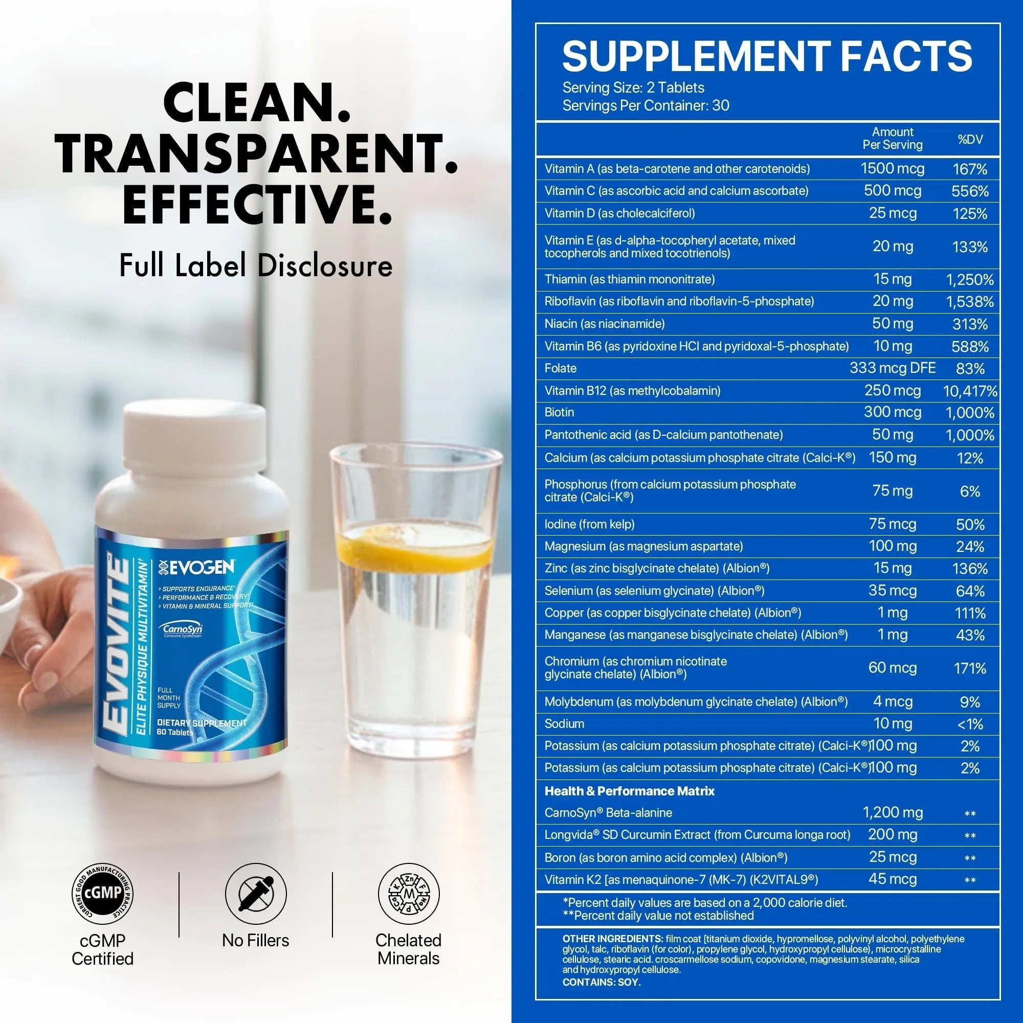 Evogen Evovite - Elite Physique Multivitamin for Women & Men | Advanced Formula for Endurance, Recovery, & Joint Health | EvogenAu supplements