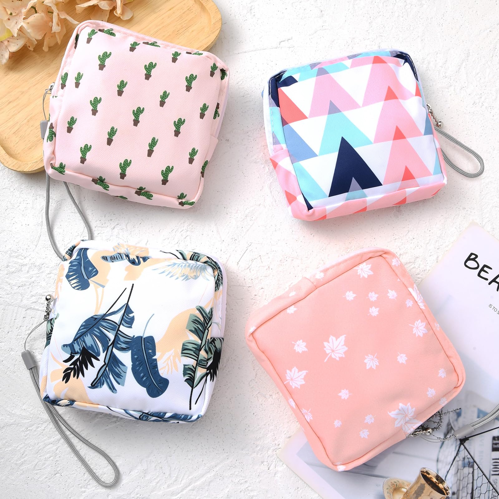 4Pcs Sanitary Napkin Storage Bag, Small Menstrual Period Bag Period Pouch Waterproof AbeilloAu supplements