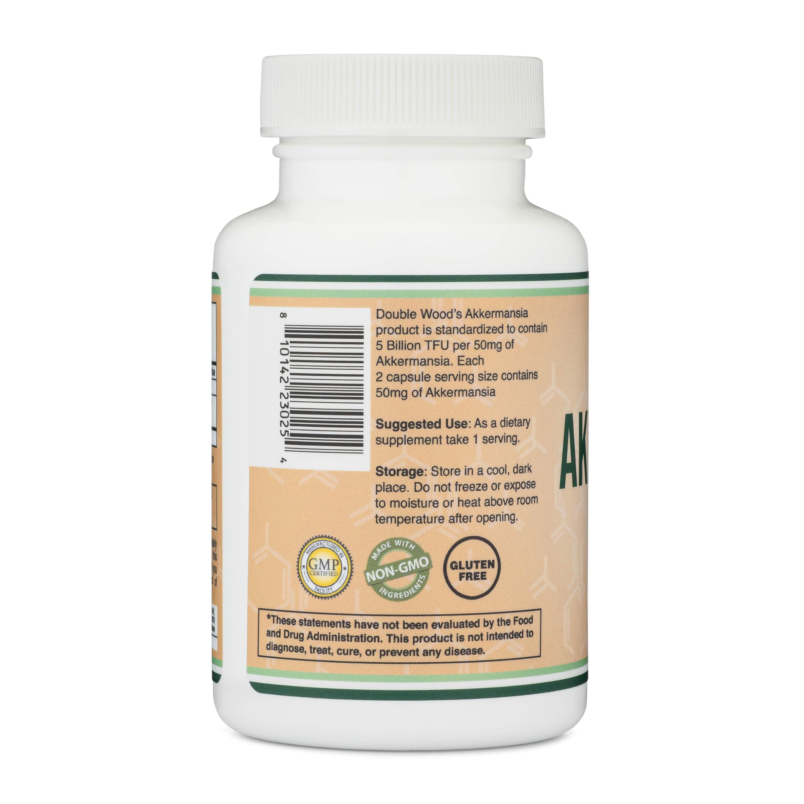 Akkermansia Probiotic and Postbiotic (Increases GLP-1 Production) 120 Capsules, 50mg per Serving (Third Party Tested to 5 Billion TFU per Serving, 50 Billion CFU per Gram) by Double Wood Double Wood SupplementsAu supplements