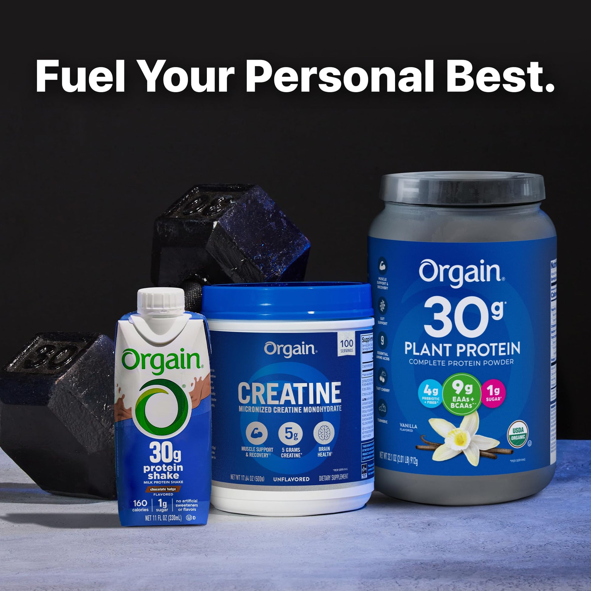 Orgain Creatine Monohydrate Micronized Powder, 100 Servings, Unflavored, Supports Muscle Growth, Post Workout Recovery and Brain Health, No Artificial Additives, for Men & Women, Vegan OrgainAu supplements