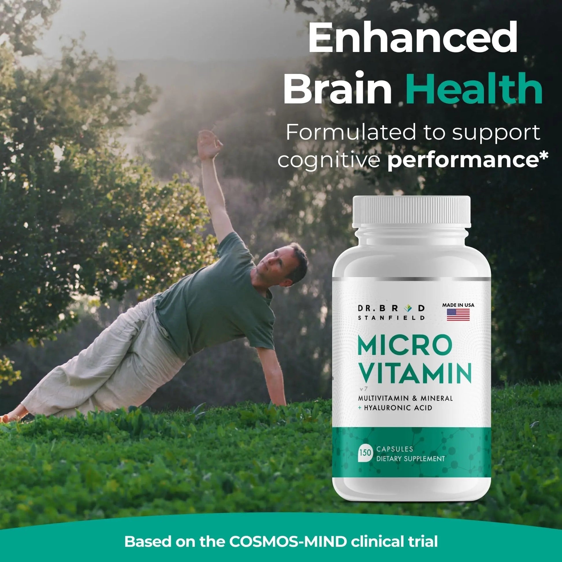Dr Brad Stanfield Daily Low Dose MultiVitamin & Mineral for Men & Women to Support Cognitive Performance & Memory + Hyaluronic Acid for Skin Health Dr Brad StanfieldAu supplements