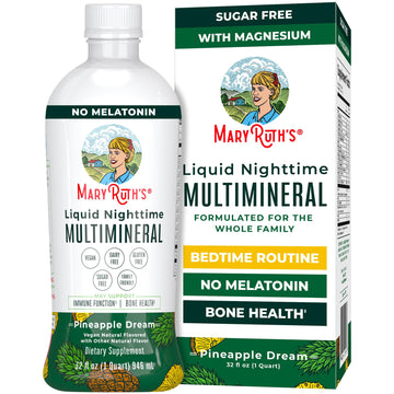 MaryRuth Organics Liquid Nighttime Multimineral | NO Melatonin | Magnesium Citrate | Calcium | Zinc | Vitamin D3| Available in 4 Flavors | Vegan | Sugar Free | Gluten Free | 32 Oz MARYRUTH'SUS supplements