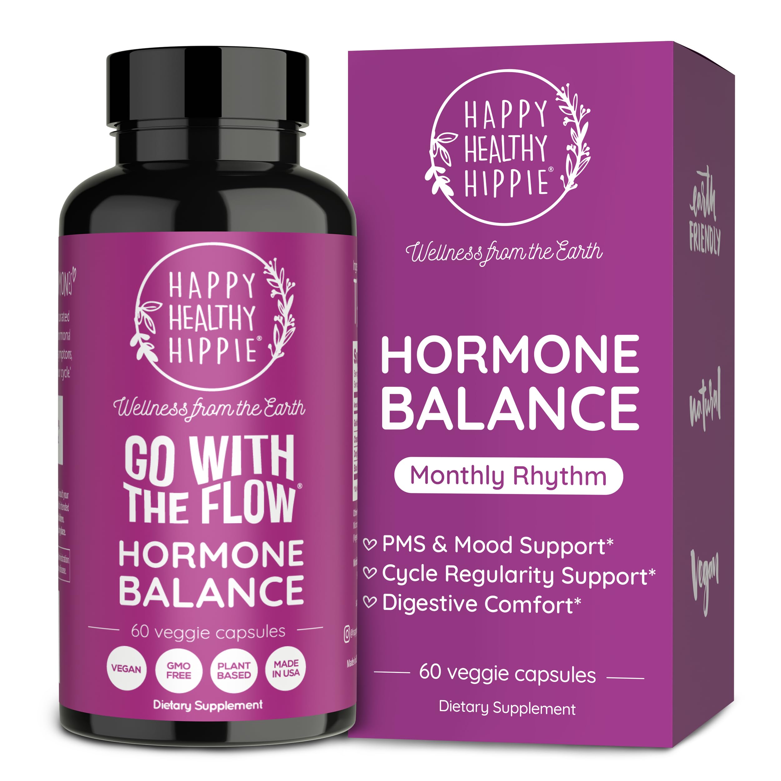 Hormone Balance for Women – PMS Support Supplement, Menopause & Perimenopause | Bloating Relief, Menstrual Cramp, Mood, PMDD | Chasteberry Supplements, Black Cohosh, Dong Quai | Vegan, Non-GMO, 60 Ct Happy Healthy HippieAu supplements