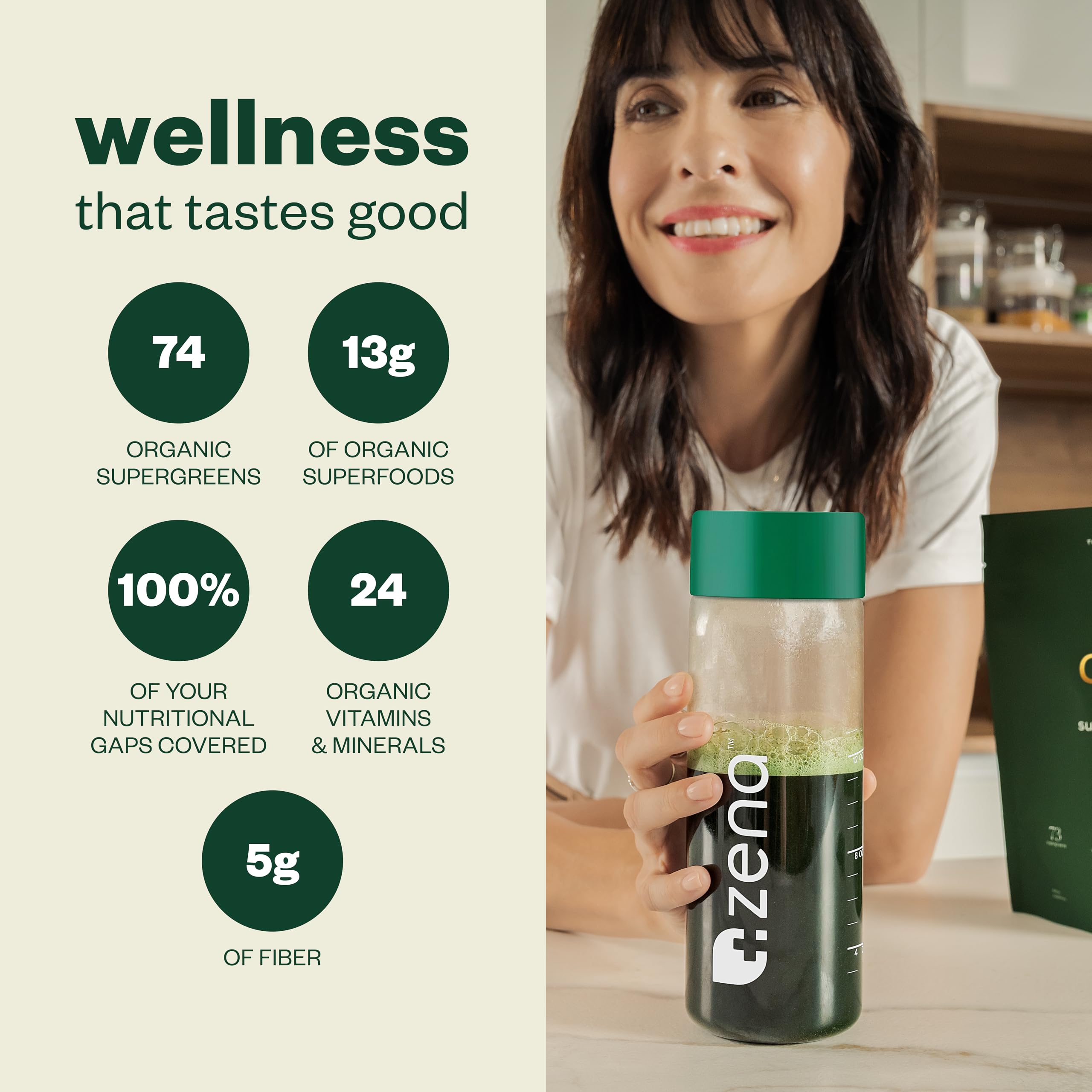 Zena Complete Organic Super Greens Powder & Multivitamin, 90+ Supergreens, Fruits, Veggies, Pre & Probiotics, Watermelon Citrus Flavor Zena NutritionAu supplements