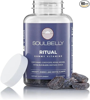 SOULBELLY Multi-Mushroom | Ritual Vitamin Gummies for Energy, Focus and Immune Balance | Vegan | Gluten-Free | Non-GMO | 60 Count SOULBELLYnz supplements