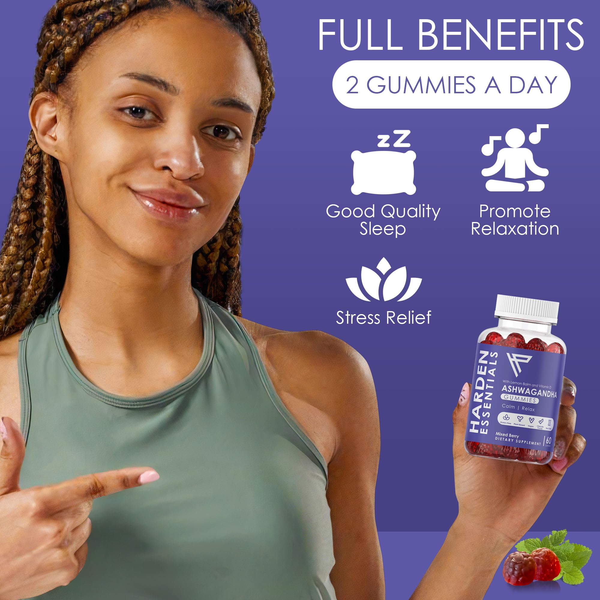 KSM-66 Ashwagandha Gummies 750mg Per Gummy – 1,500mg Per Serving – Stress & Cortisol Support – with Lemon Balm & Vitamin D – 60 Count (30 Day Supply) – Vegan – Harden Essentials Harden essentialsAu supplements