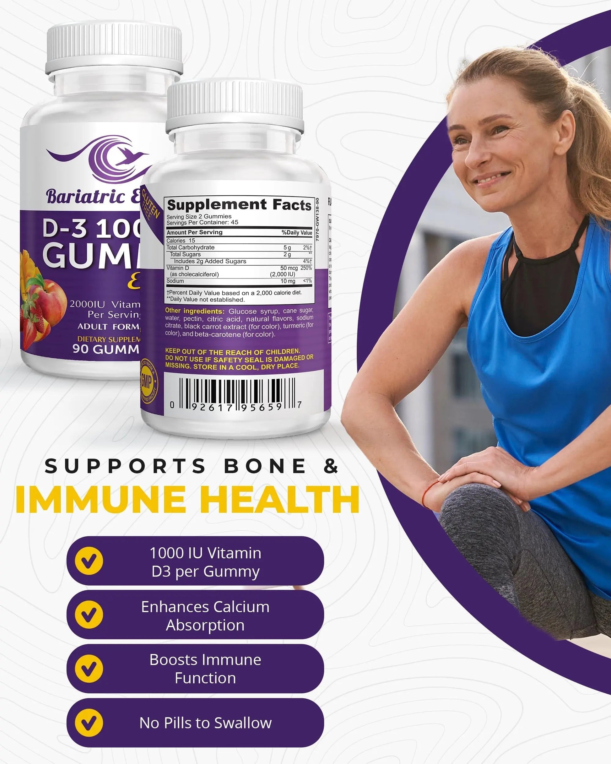 Bariatric Expert D3 Vitamin – Fast-Melting Dietary Supplement for Adults Post Bariatric Surgery, 90 Count Bariatric Food ExpertAu supplements