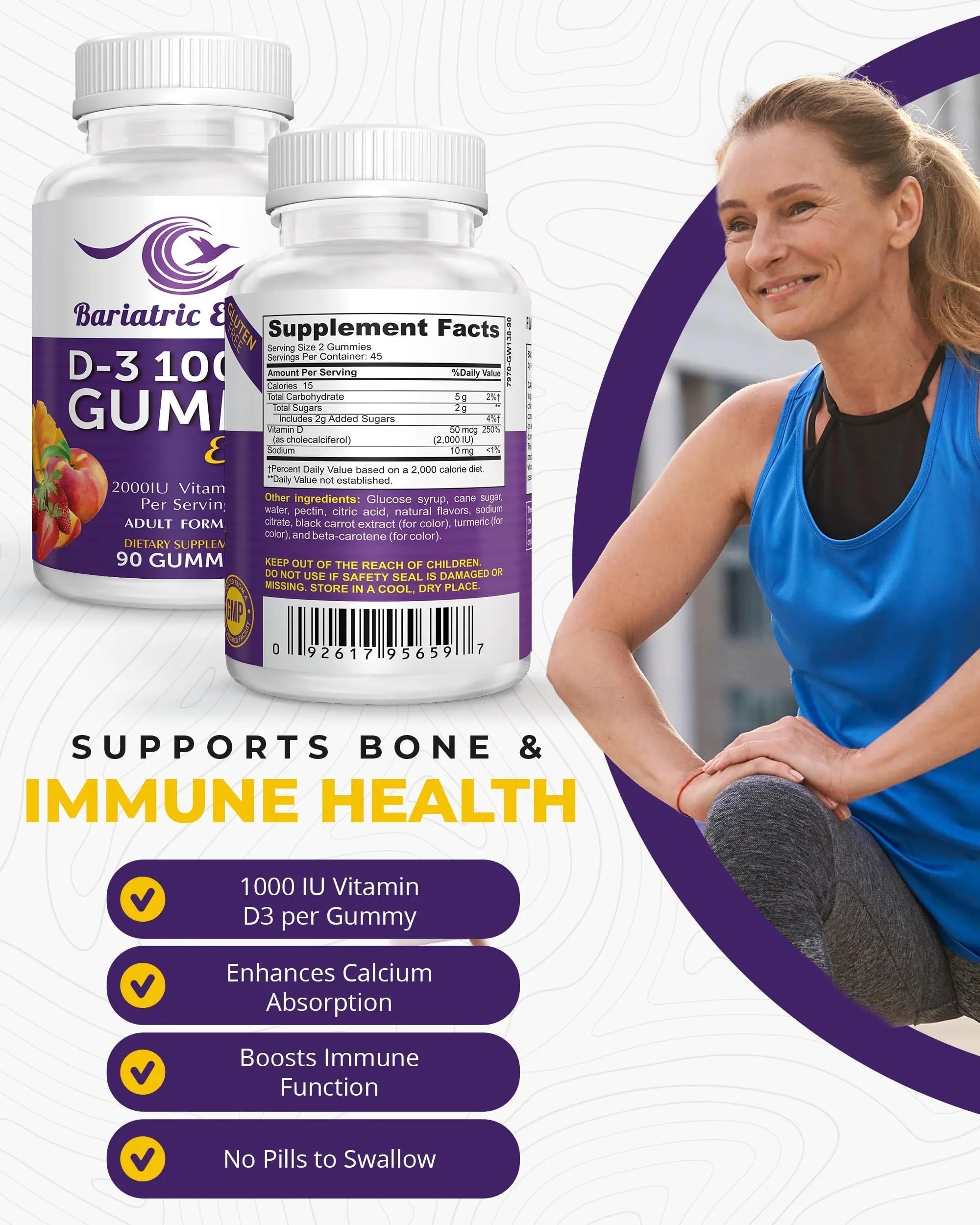 Bariatric Expert D3 Vitamin – Fast-Melting Dietary Supplement for Adults Post Bariatric Surgery, 90 Count Bariatric Food ExpertAu supplements