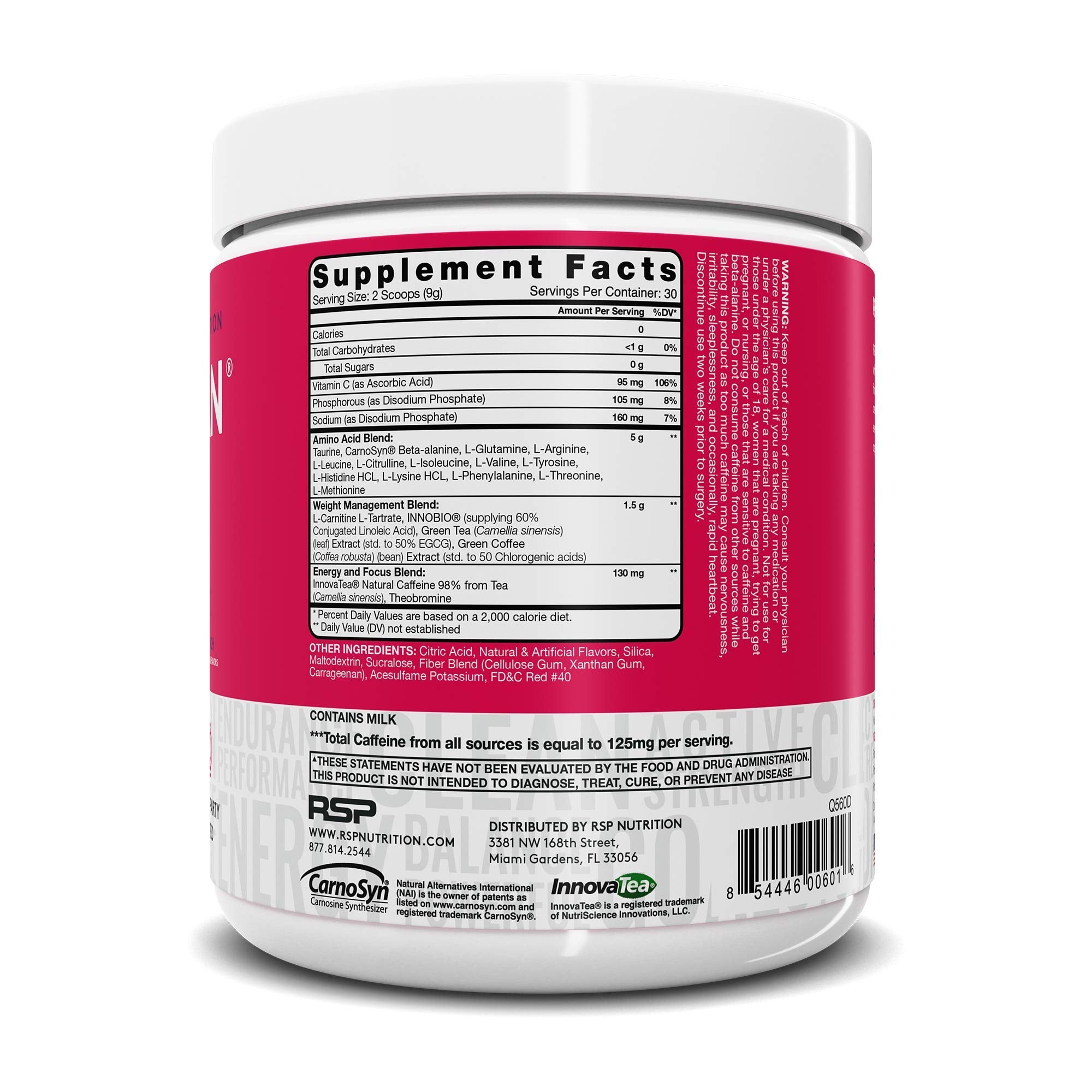 RSP NUTRITION AminoLean Pre Workout Energy (Fruit Punch 30 Servings) with AminoLean RSP NUTRITIONAu supplements