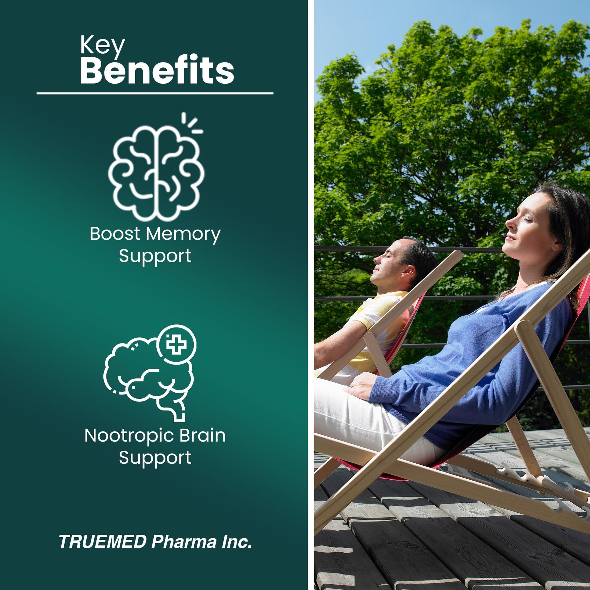 TrueMed Neuro Support - Premium Nootropic Supplement for Focus, Energy, Mental Clarity, and Performance Organic Lion’s Mane, Bacopa Monnieri, Rhodiola, Non-GMO Gluten-Free CDP Choline 90 Veg Capsules TRUEMEDAu supplements