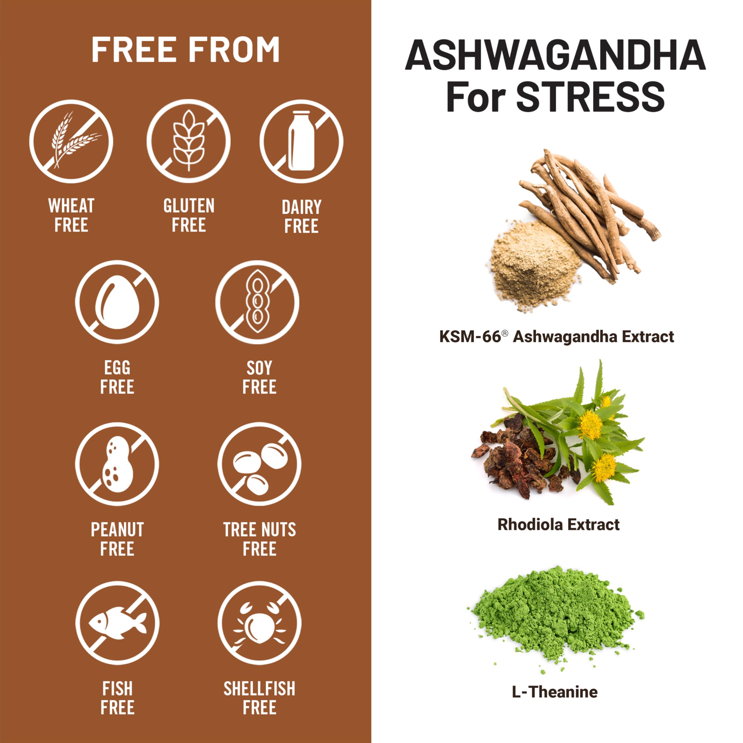 NatureWise Ashwagandha for Stress - With KSM-66 Extract, GABA, L-Theanine, Rhodiola Rosea - Herbal Mood & Sleep Support - Vegan, Non-GMO, Gluten-Free - 60 Capsules[1-Month Supply] NatureWiseAu supplements