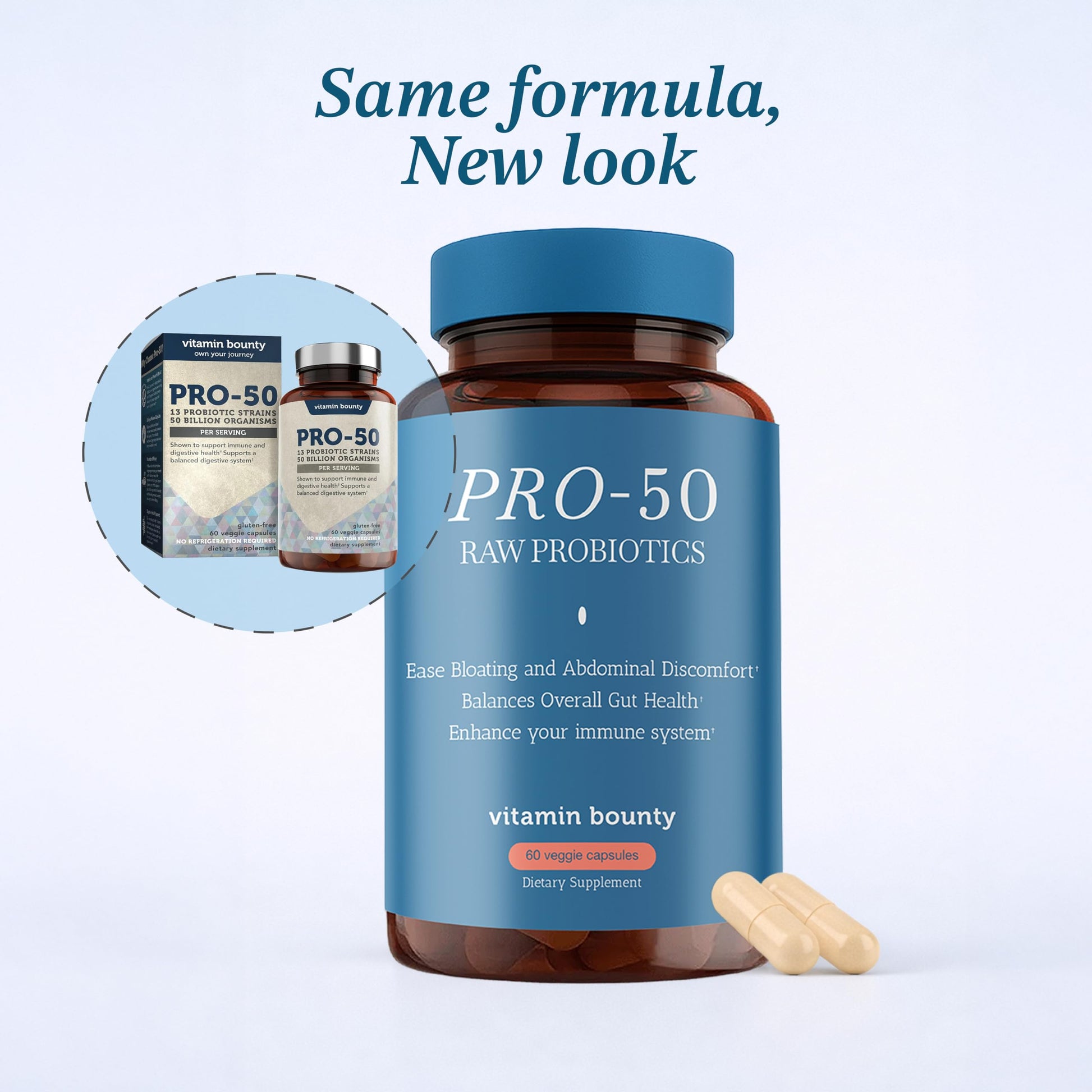 Vitamin Bounty Pro-50 Probiotics 50 Billion CFU for Women & Men - 13 Multi Strain Probiotic + Prebiotic - Digestive Health Supplements for Gut Health Support - Delayed Release Capsules for Men & Women Vitamin BountyAu supplements