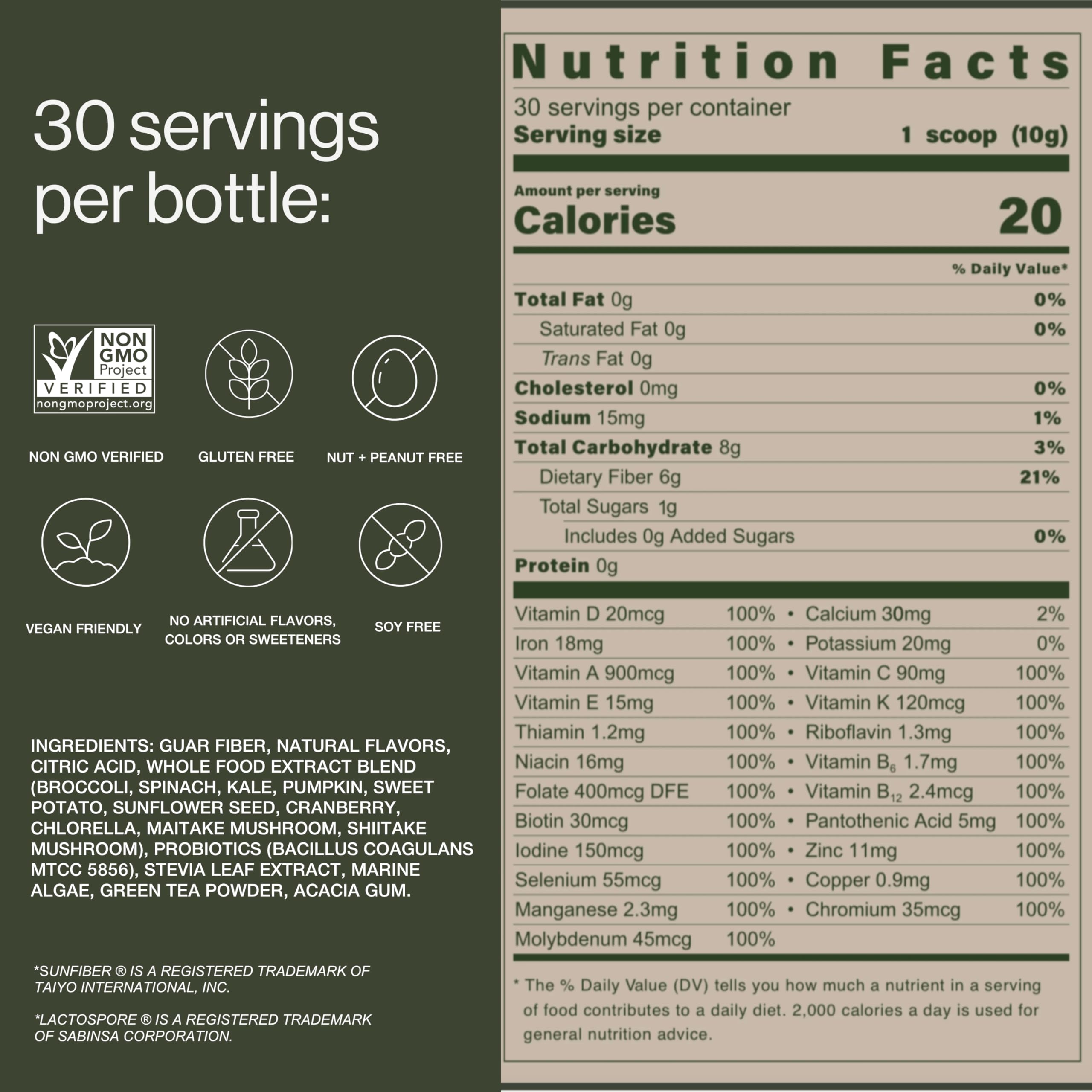 B.WILD Plant-Based Multivitamin Superfood Drink Mix – Refreshing Peach Green Tea with Vitamins, Minerals, Prebiotics & Probiotics for Gut Health & Daily Wellness – 30 Servings – Vegan, Gluten-Free B.WILDAu supplements