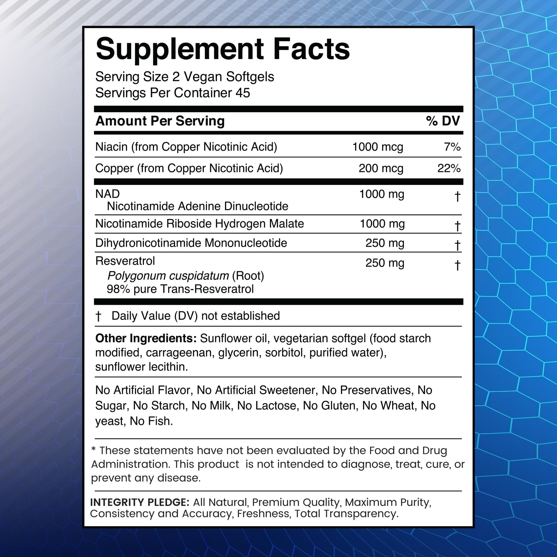 WELLNESS LABSRX NAD+ Supplement - Third-Party Tested NMNH Supplement Softgels, NAD Resveratrol 2500mg NAD Supplements for Anti-Aging, Longevity, and Cellular Health Support - Made in USA WELLNESS LABSRXAu supplements