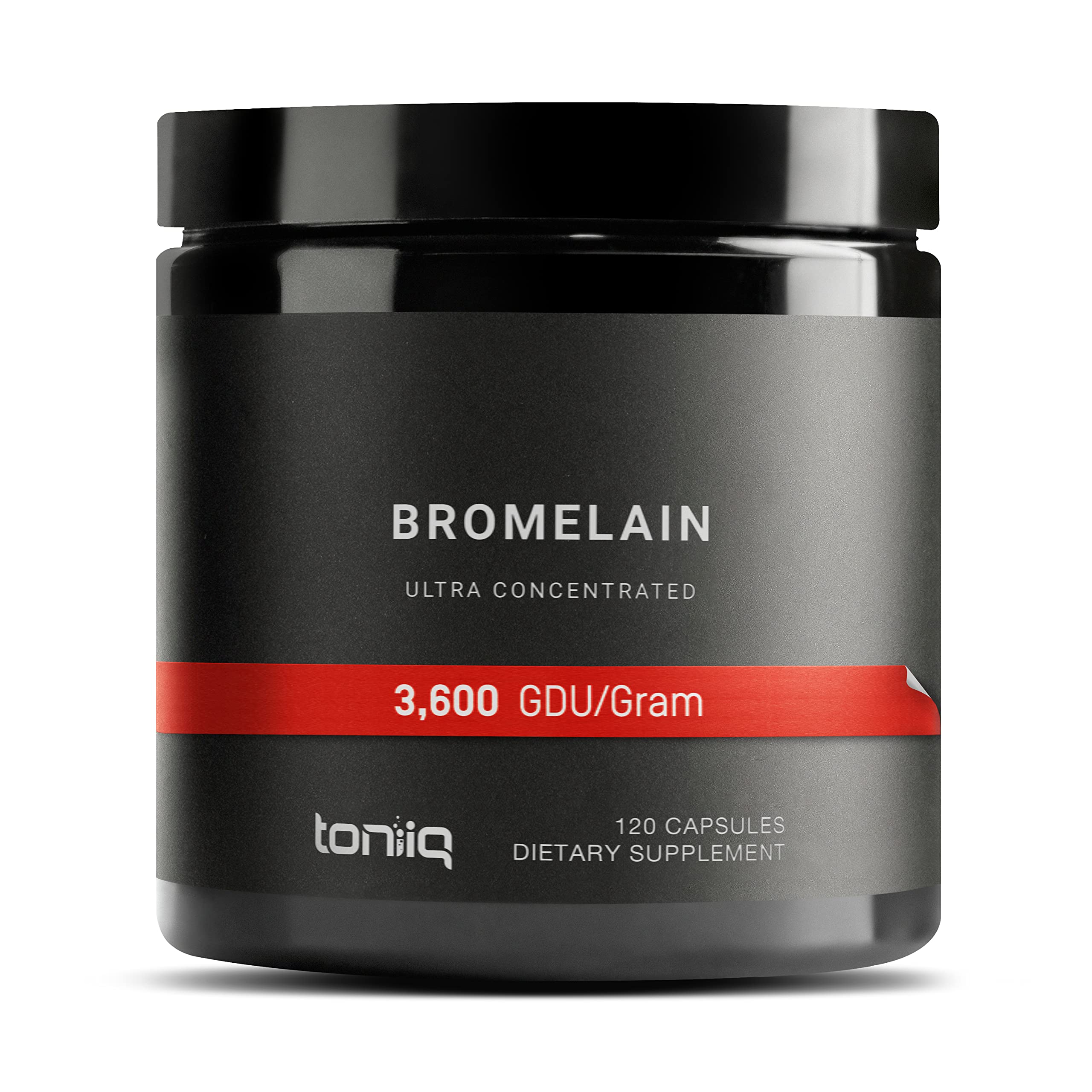 Ultra High Strength Bromelain 500mg - 3600 GDU/Gram - Highly Concentrated and Bioavailable - Third-Party Tested Formula - 120 Vegetarian Capsules - 120 Servings Per Container - Bromelain Supplement ToniiqAu supplements